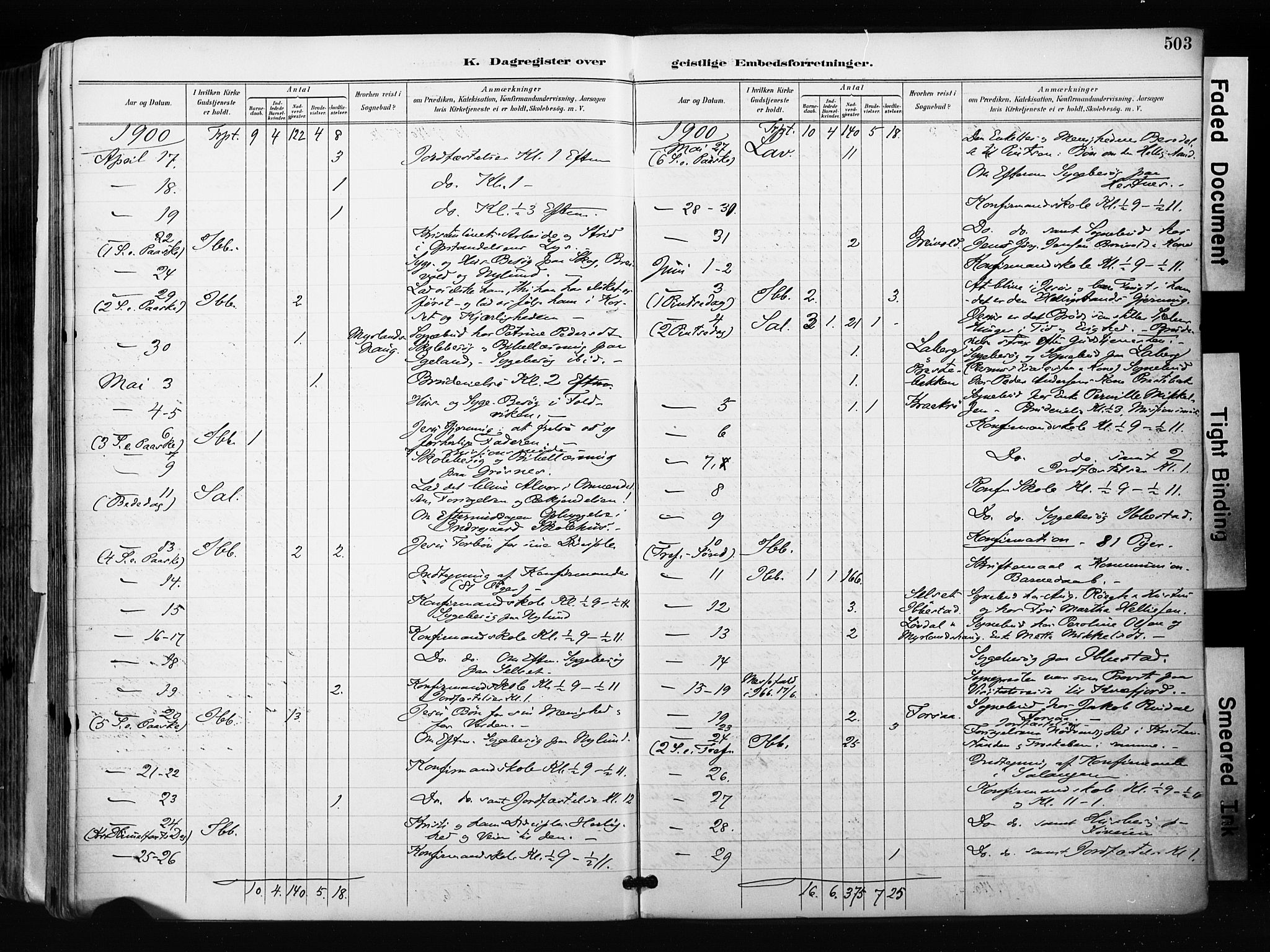 Ibestad sokneprestembete, SATØ/S-0077/H/Ha/Haa/L0012kirke: Parish register (official) no. 12, 1890-1900, p. 503