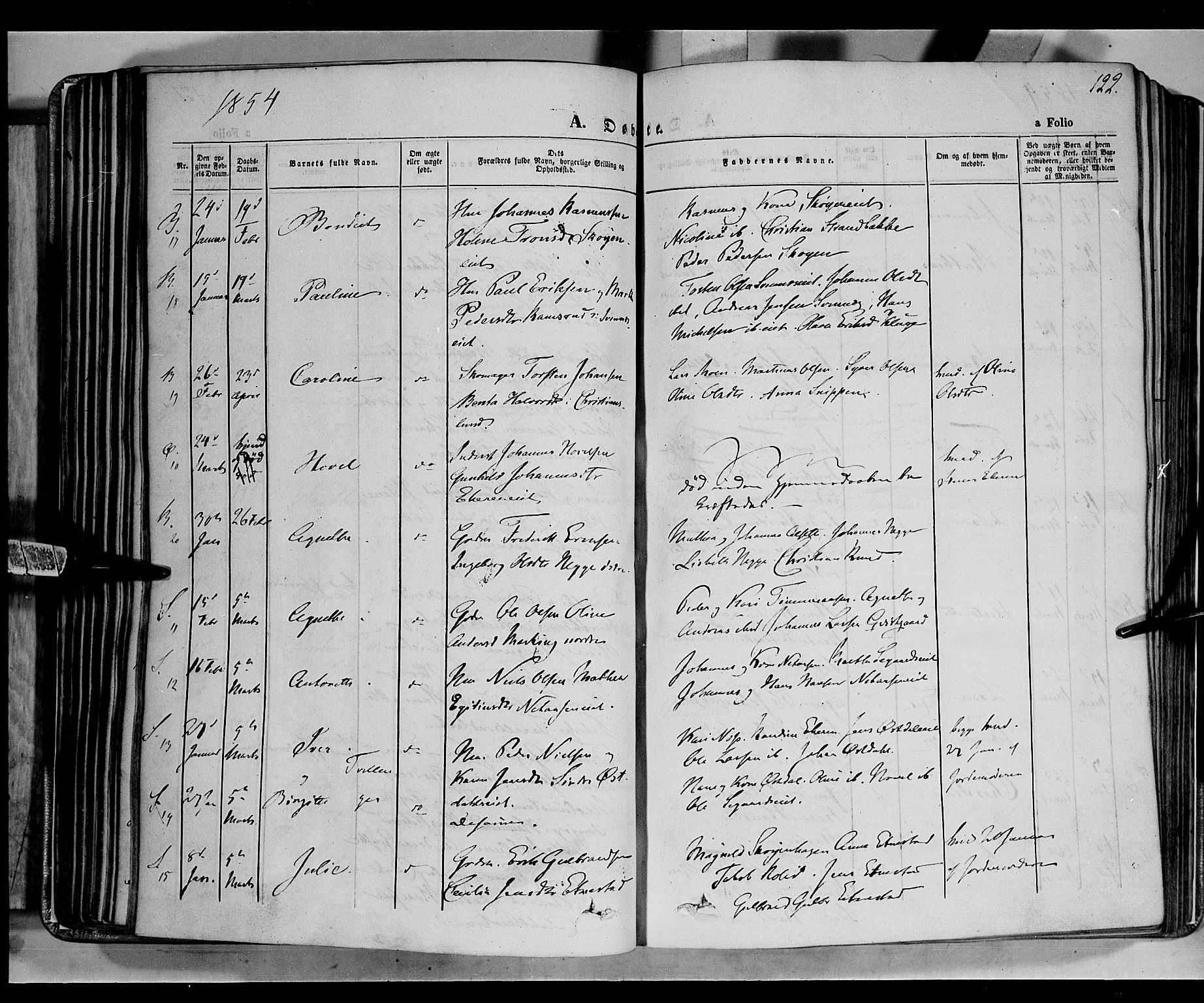 Biri prestekontor, AV/SAH-PREST-096/H/Ha/Haa/L0005: Parish register (official) no. 5, 1843-1854, p. 122