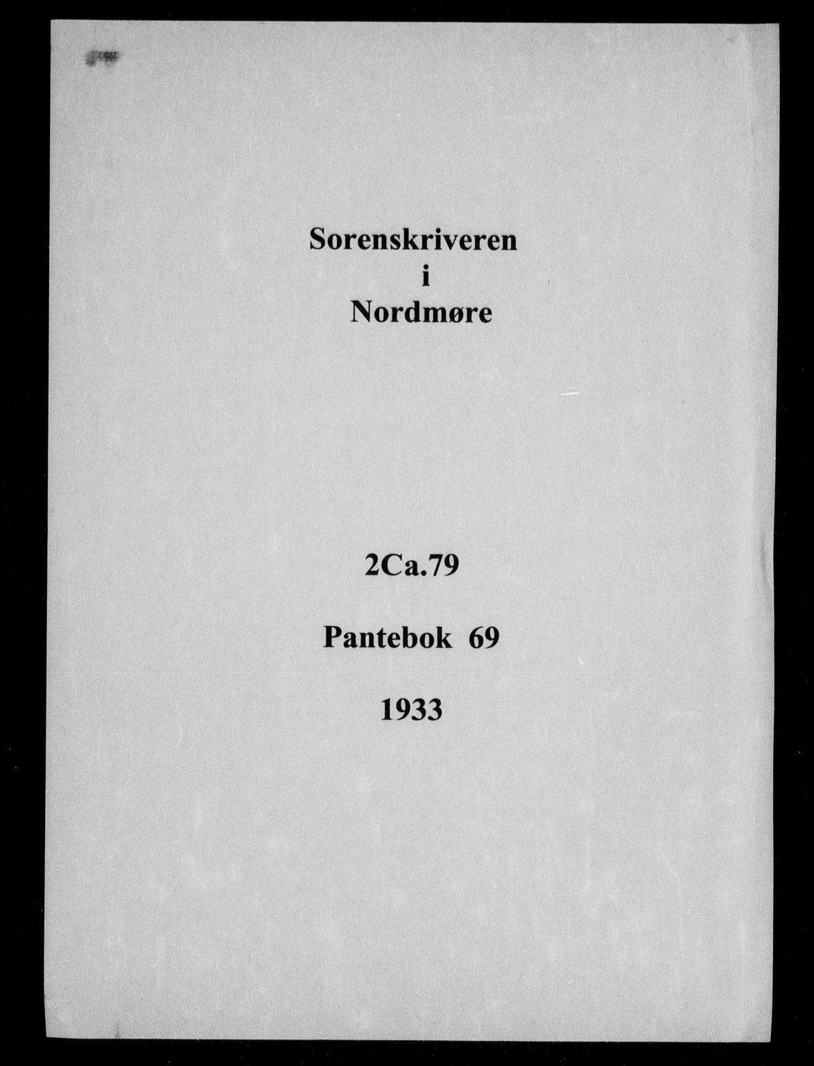 Nordmøre sorenskriveri, AV/SAT-A-4132/1/2/2Ca/L0079: Mortgage book no. 69, 1933-1933