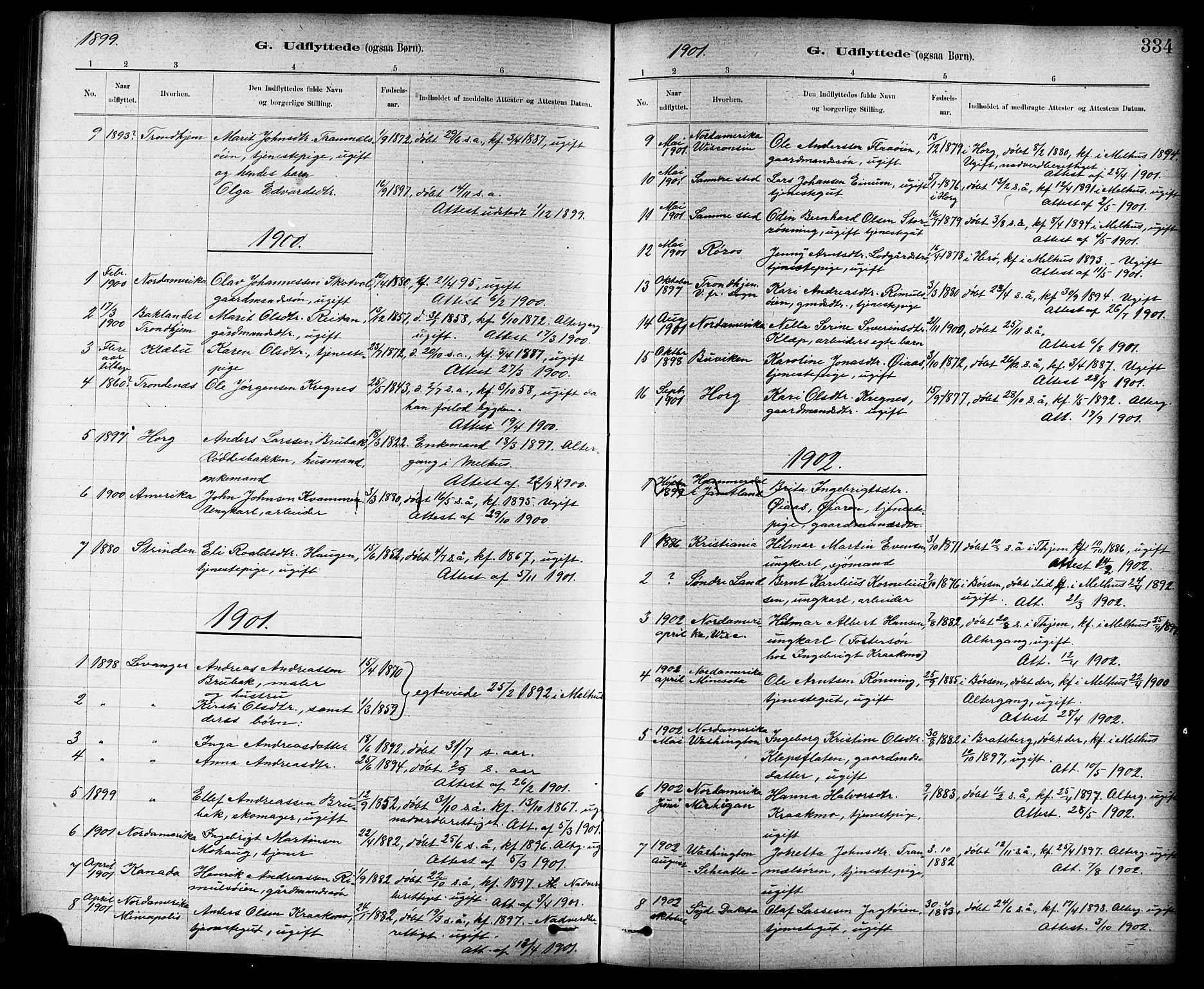 Ministerialprotokoller, klokkerbøker og fødselsregistre - Sør-Trøndelag, SAT/A-1456/691/L1094: Parish register (copy) no. 691C05, 1879-1911, p. 334