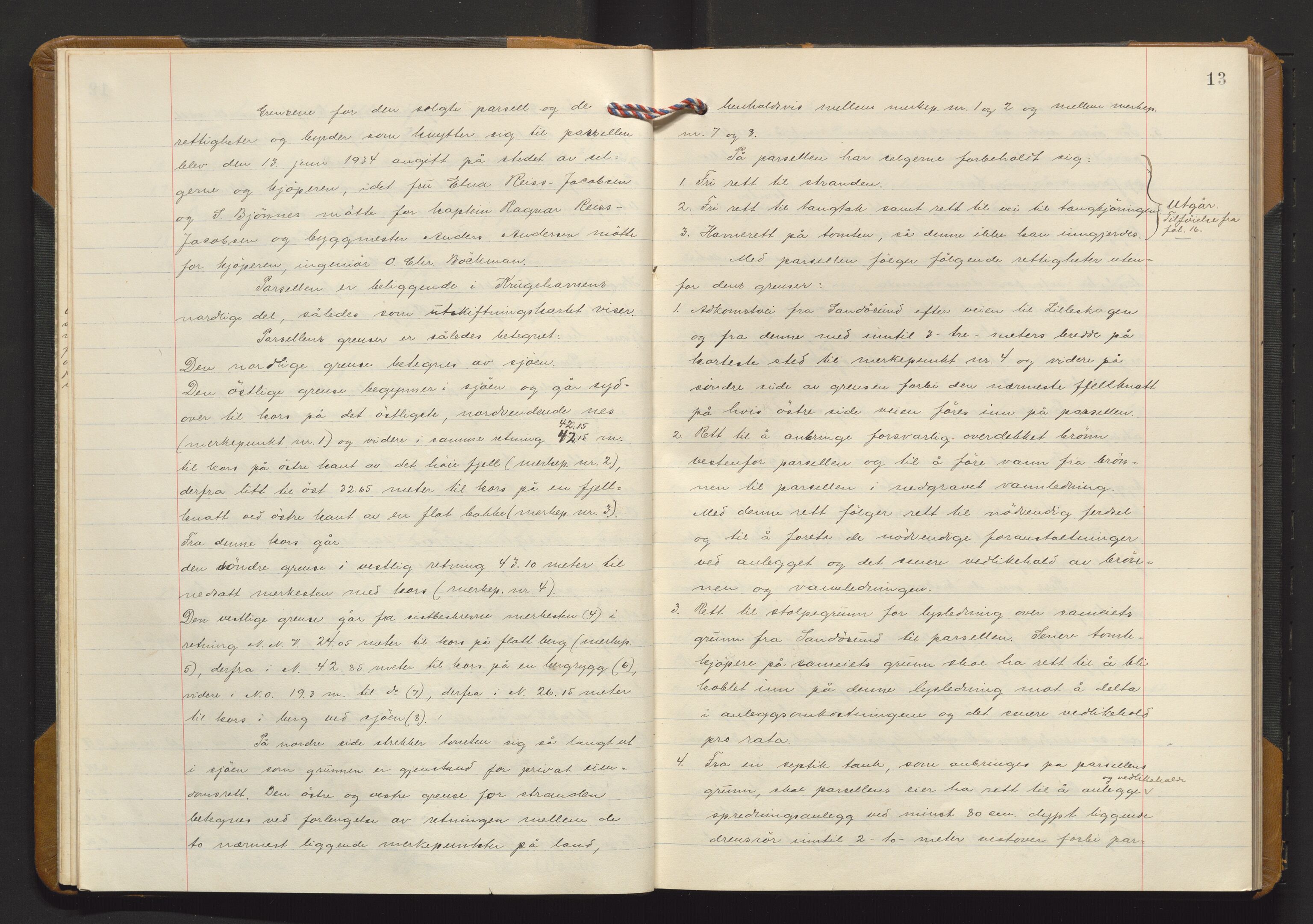 Utskiftningsvesenet i Vestfold, AV/SAKO-A-797/F/Fa/L0021: Rettsbok (forhandlingsprotokoll), 1934-1935, p. 12b-13a