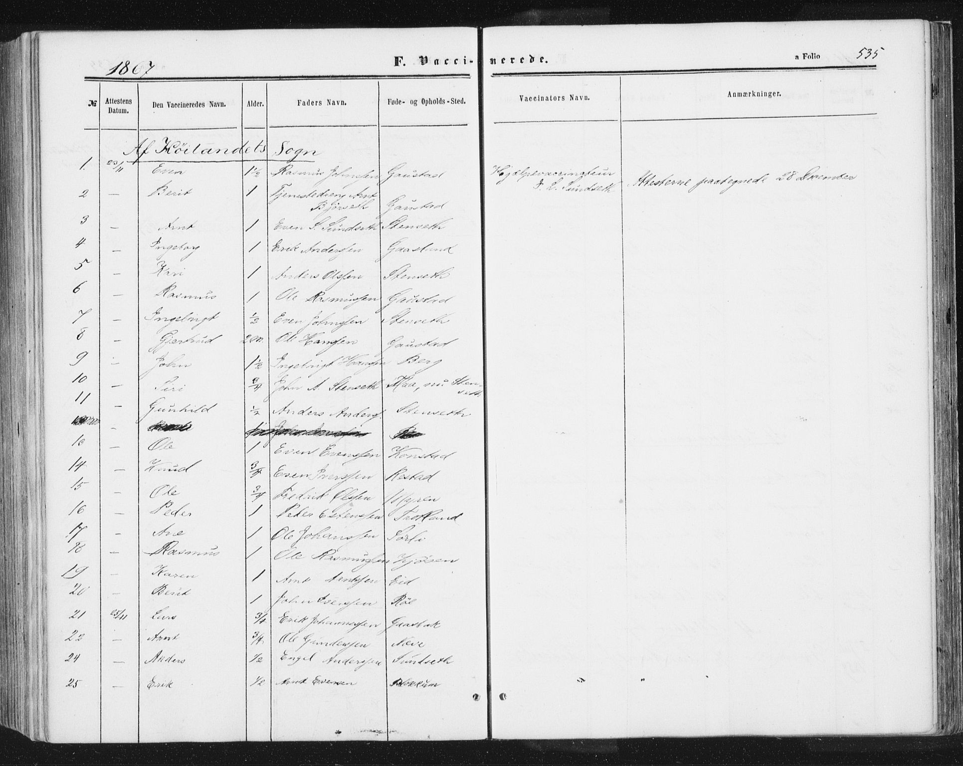 Ministerialprotokoller, klokkerbøker og fødselsregistre - Sør-Trøndelag, SAT/A-1456/691/L1077: Parish register (official) no. 691A09, 1862-1873, p. 535