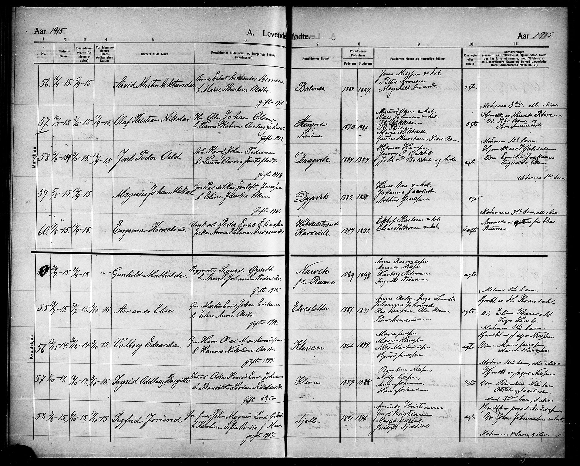 Ministerialprotokoller, klokkerbøker og fødselsregistre - Nordland, AV/SAT-A-1459/863/L0916: Parish register (copy) no. 863C06, 1907-1921