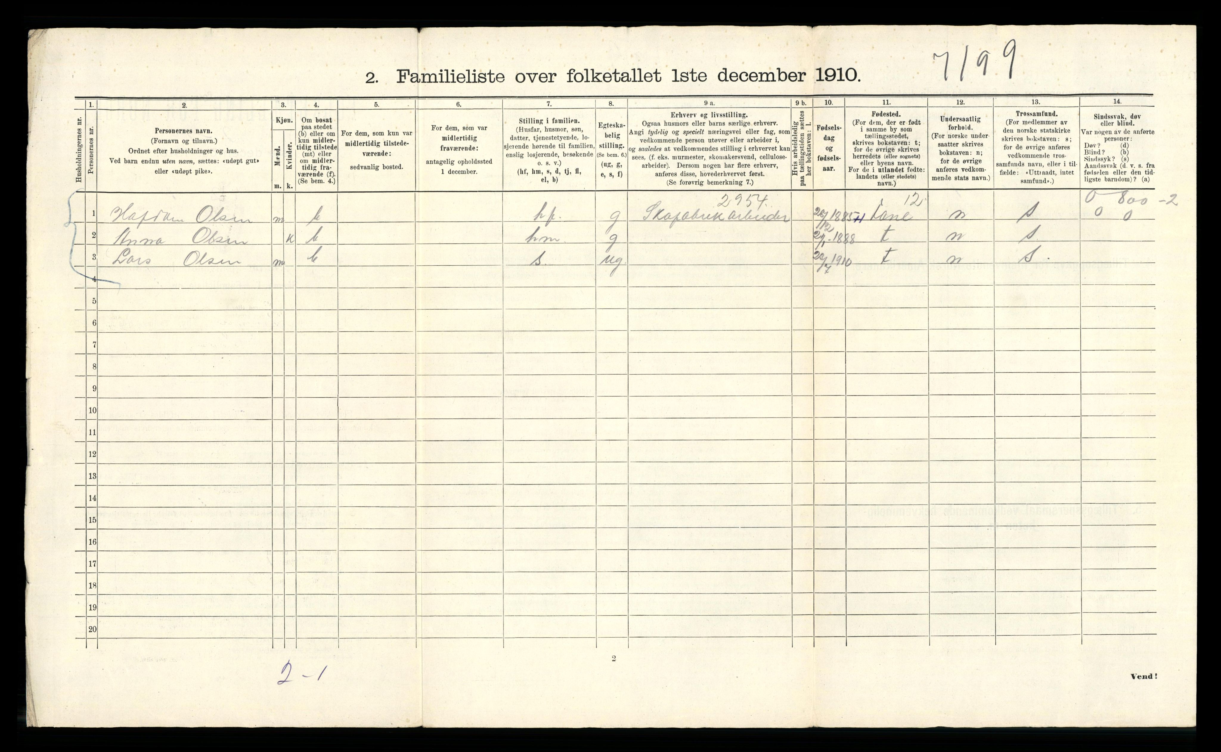 RA, 1910 census for Bergen, 1910, p. 8358