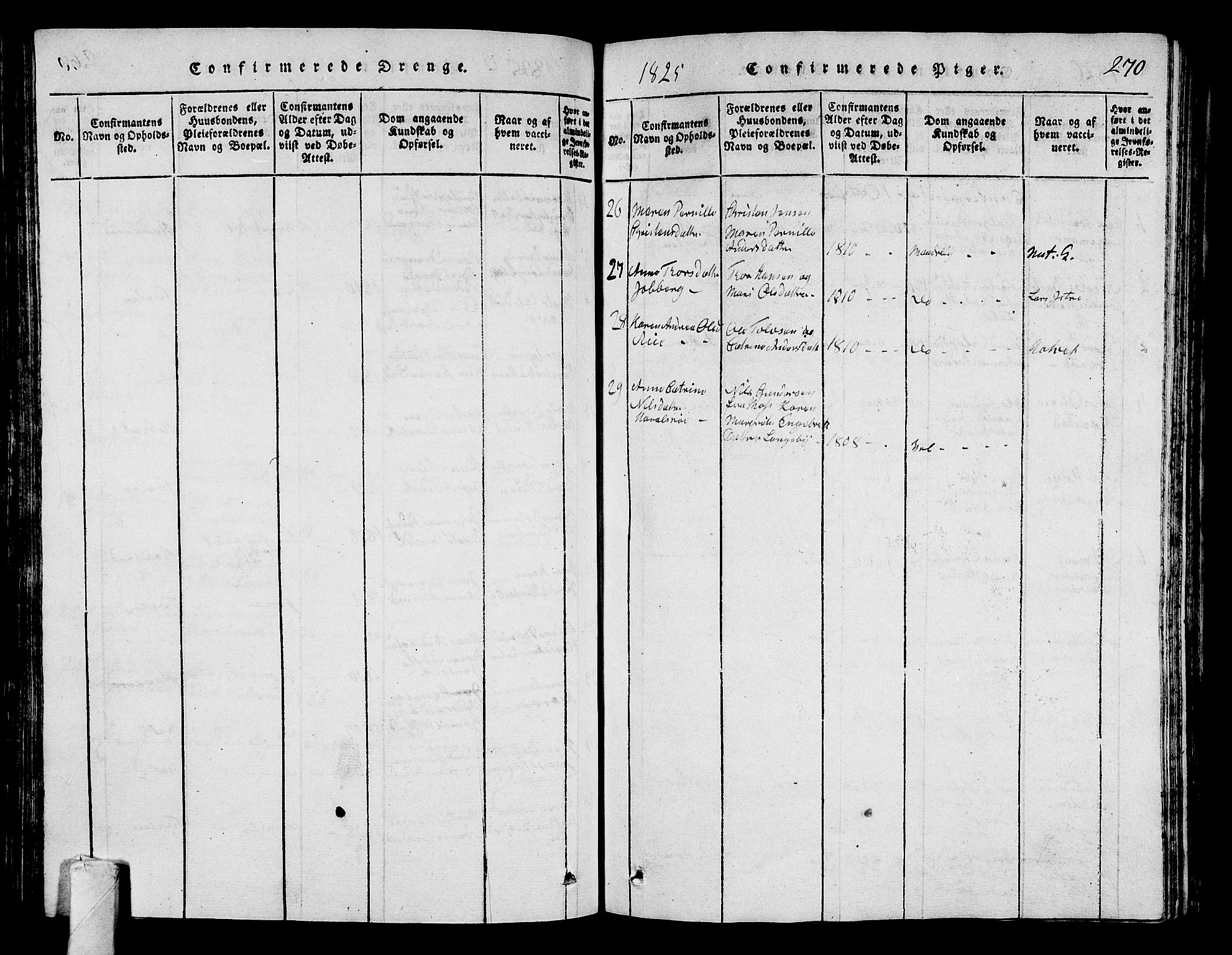 Sandar kirkebøker, AV/SAKO-A-243/G/Ga/L0001: Parish register (copy) no. 1, 1814-1835, p. 270