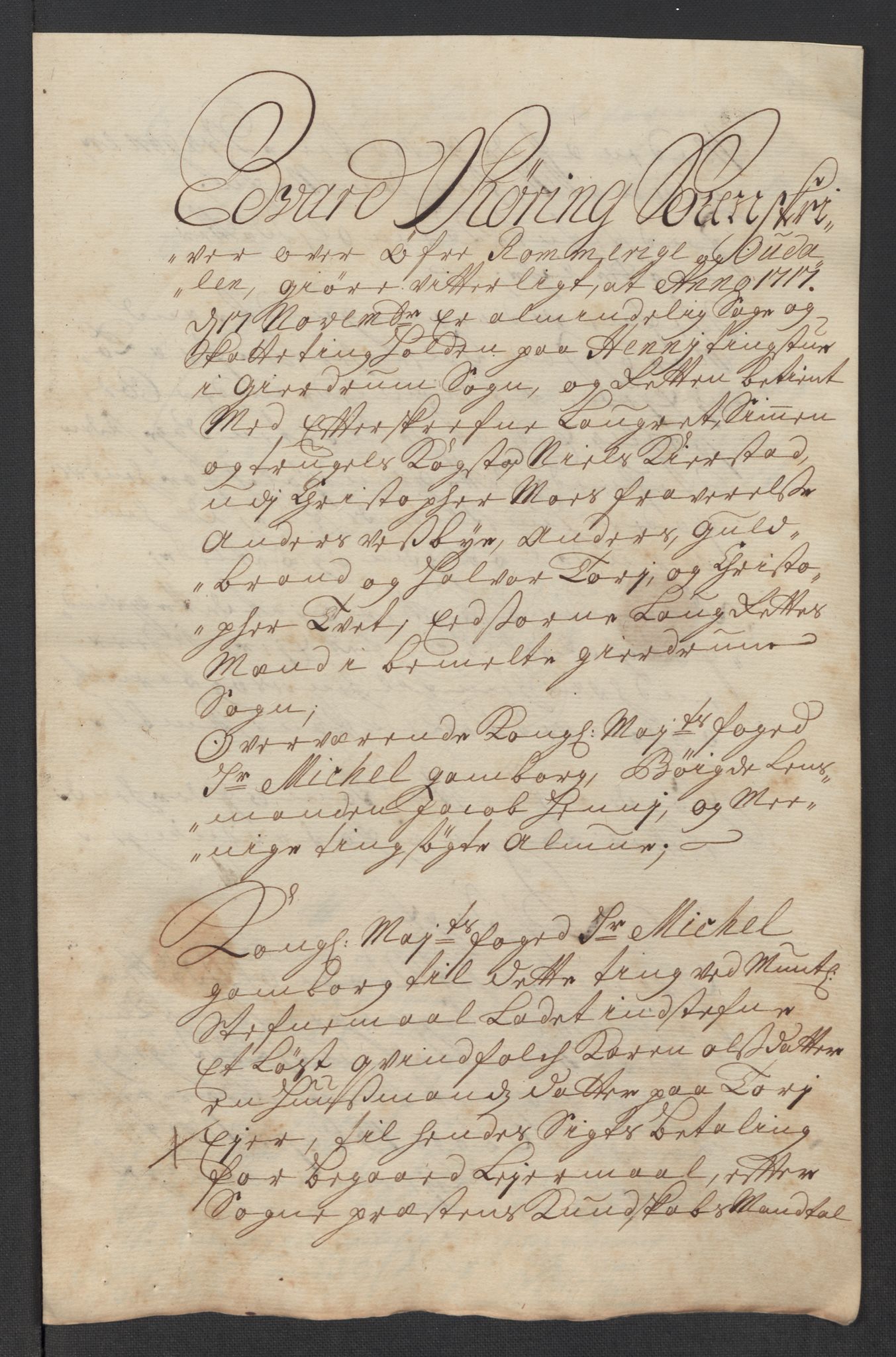 Rentekammeret inntil 1814, Reviderte regnskaper, Fogderegnskap, AV/RA-EA-4092/R12/L0726: Fogderegnskap Øvre Romerike, 1717, p. 280