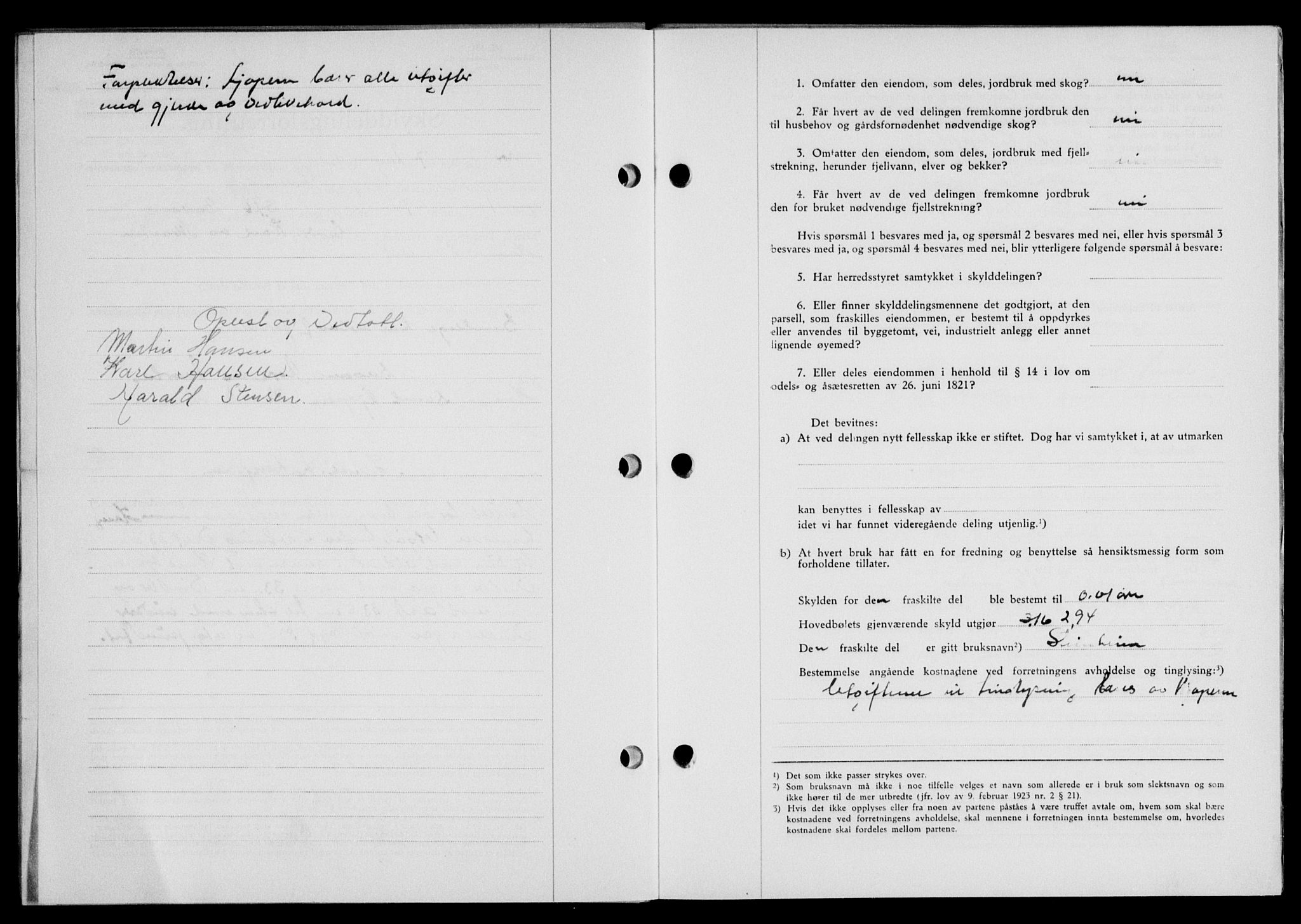 Lofoten sorenskriveri, SAT/A-0017/1/2/2C/L0014a: Mortgage book no. 14a, 1946-1946, Diary no: : 1251/1946