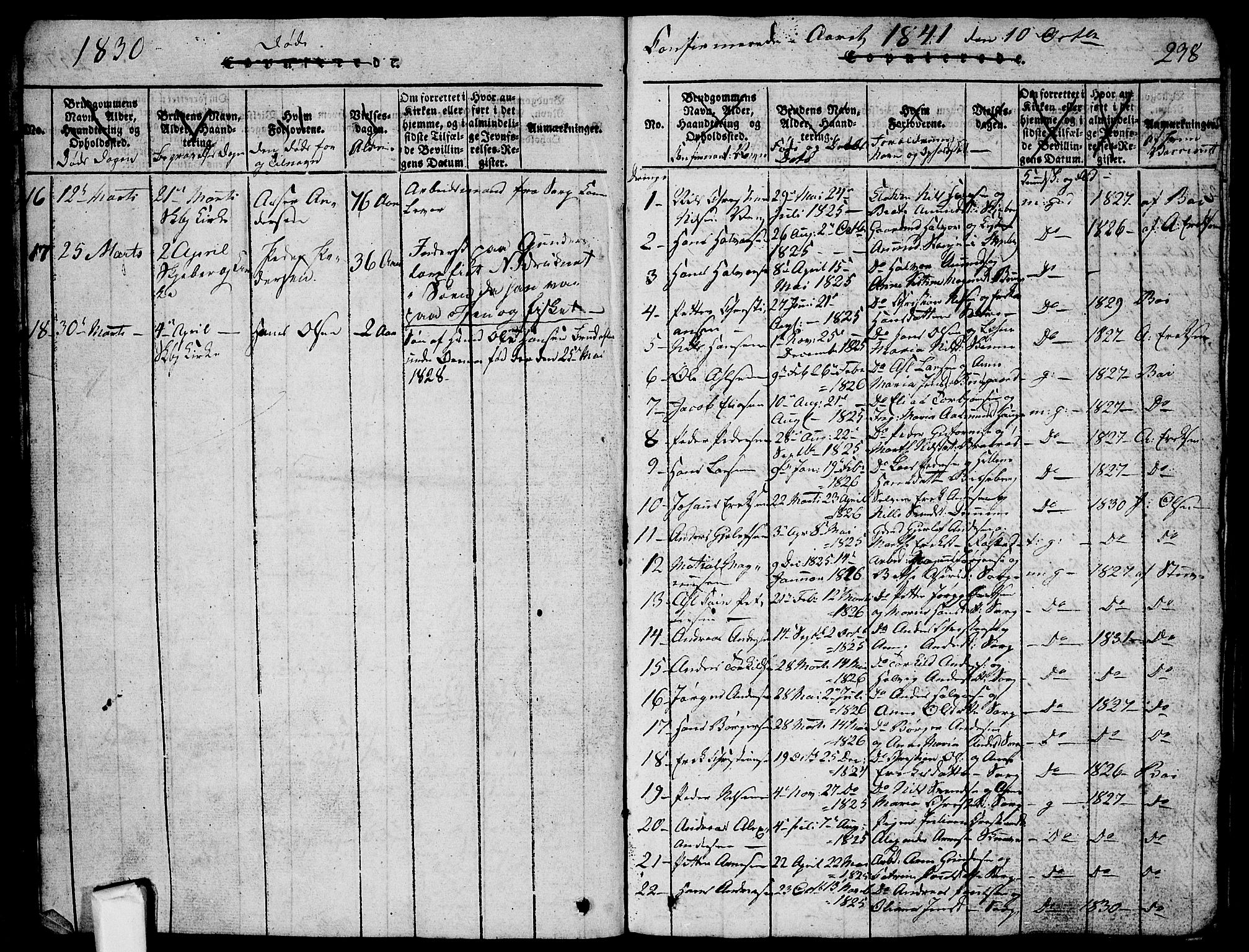 Skjeberg prestekontor Kirkebøker, SAO/A-10923/G/Ga/L0001: Parish register (copy) no. I 1, 1815-1830, p. 238