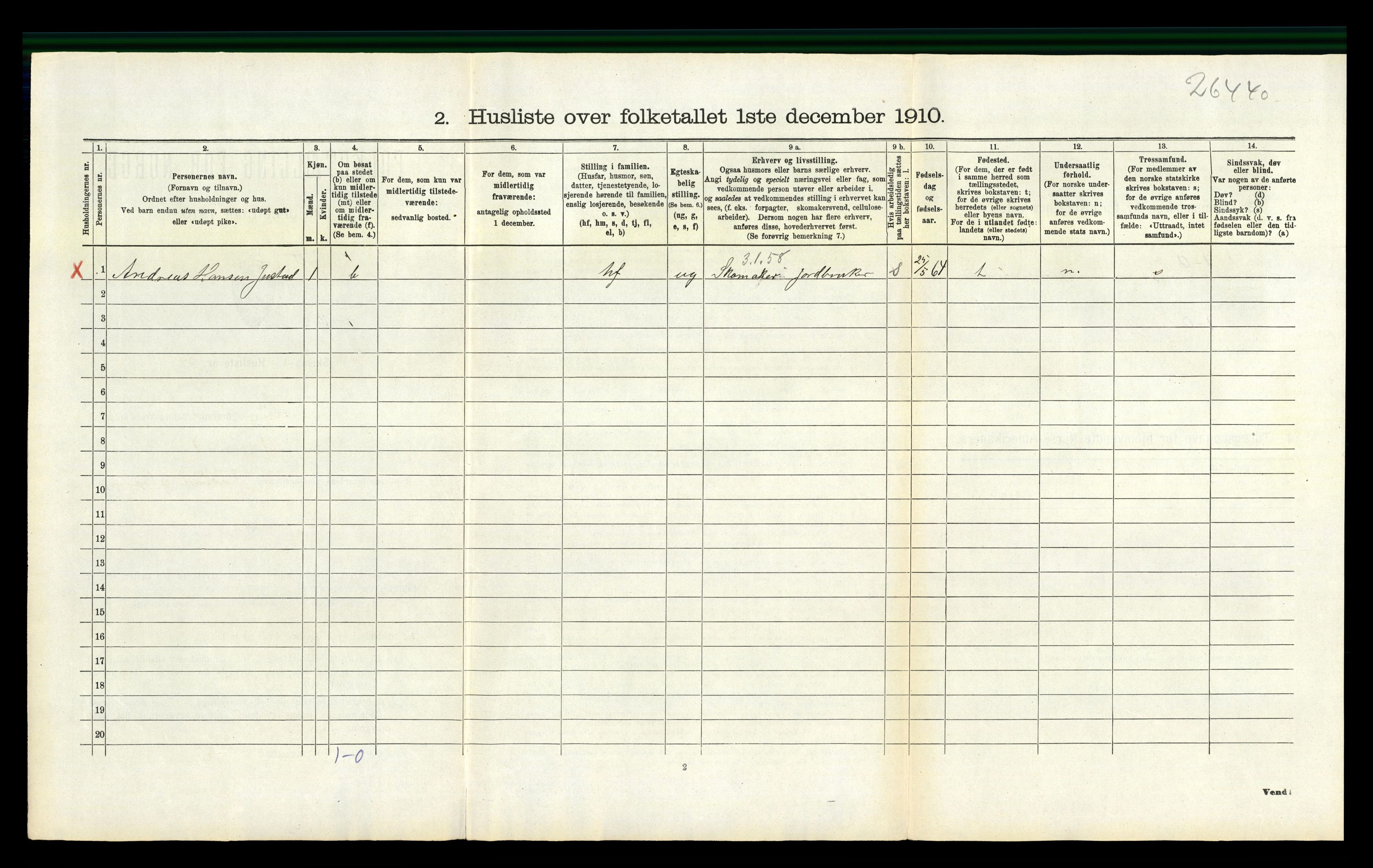 RA, 1910 census for Lier, 1910, p. 1021