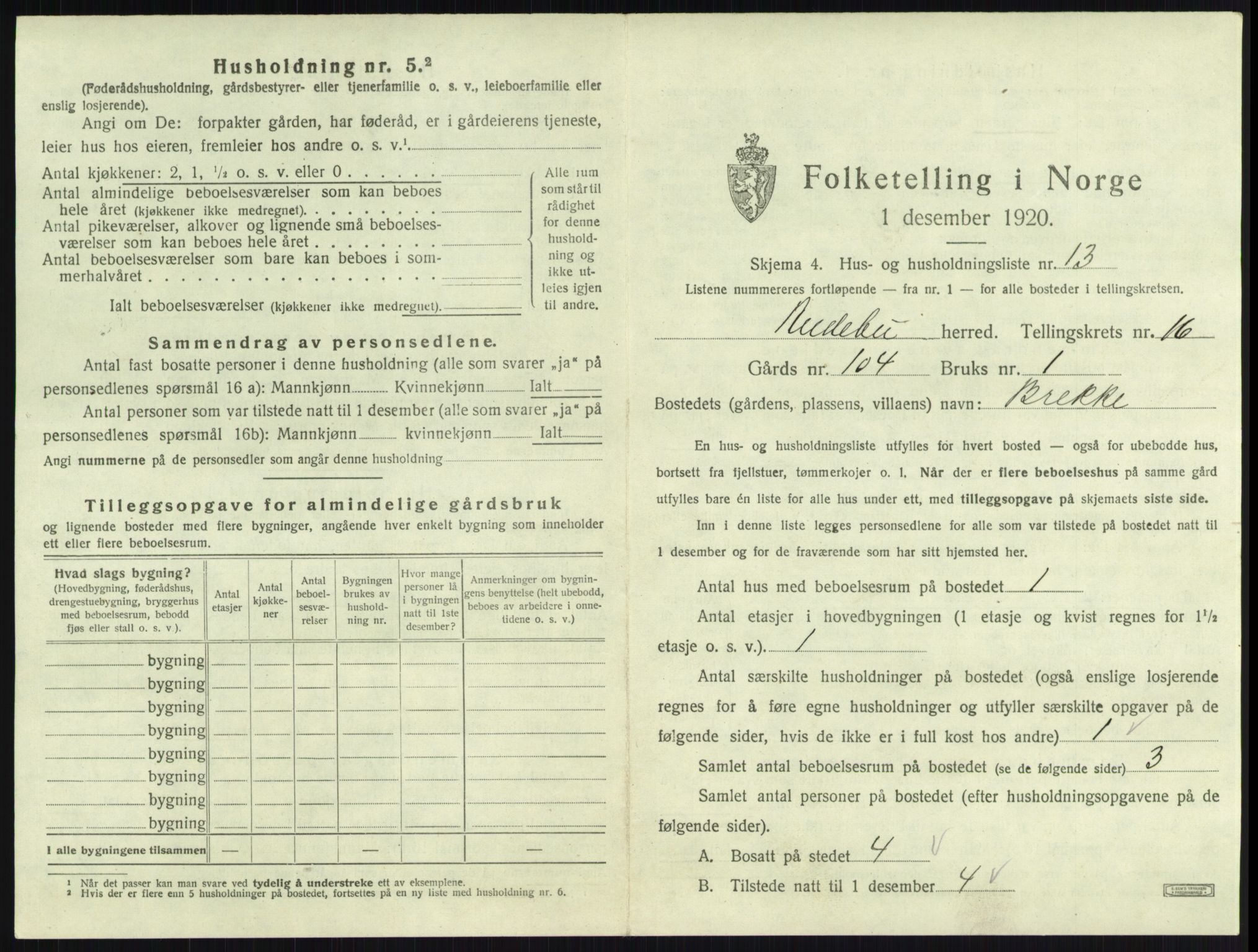 SAKO, 1920 census for Andebu, 1920, p. 896