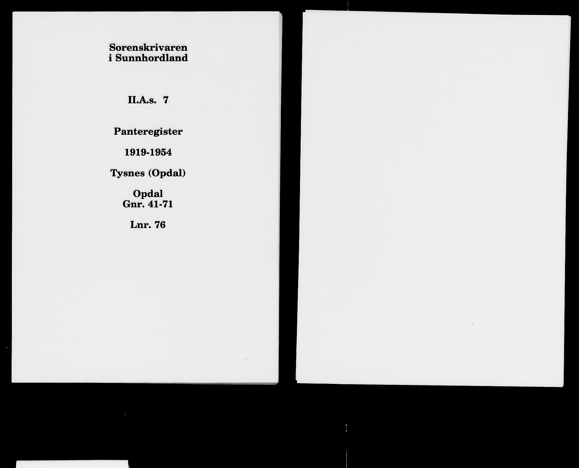 Sunnhordland sorenskrivar, SAB/A-2401/1/G/Ga/Gas/L0007: Mortgage register no. II.A.s.7, 1919-1954