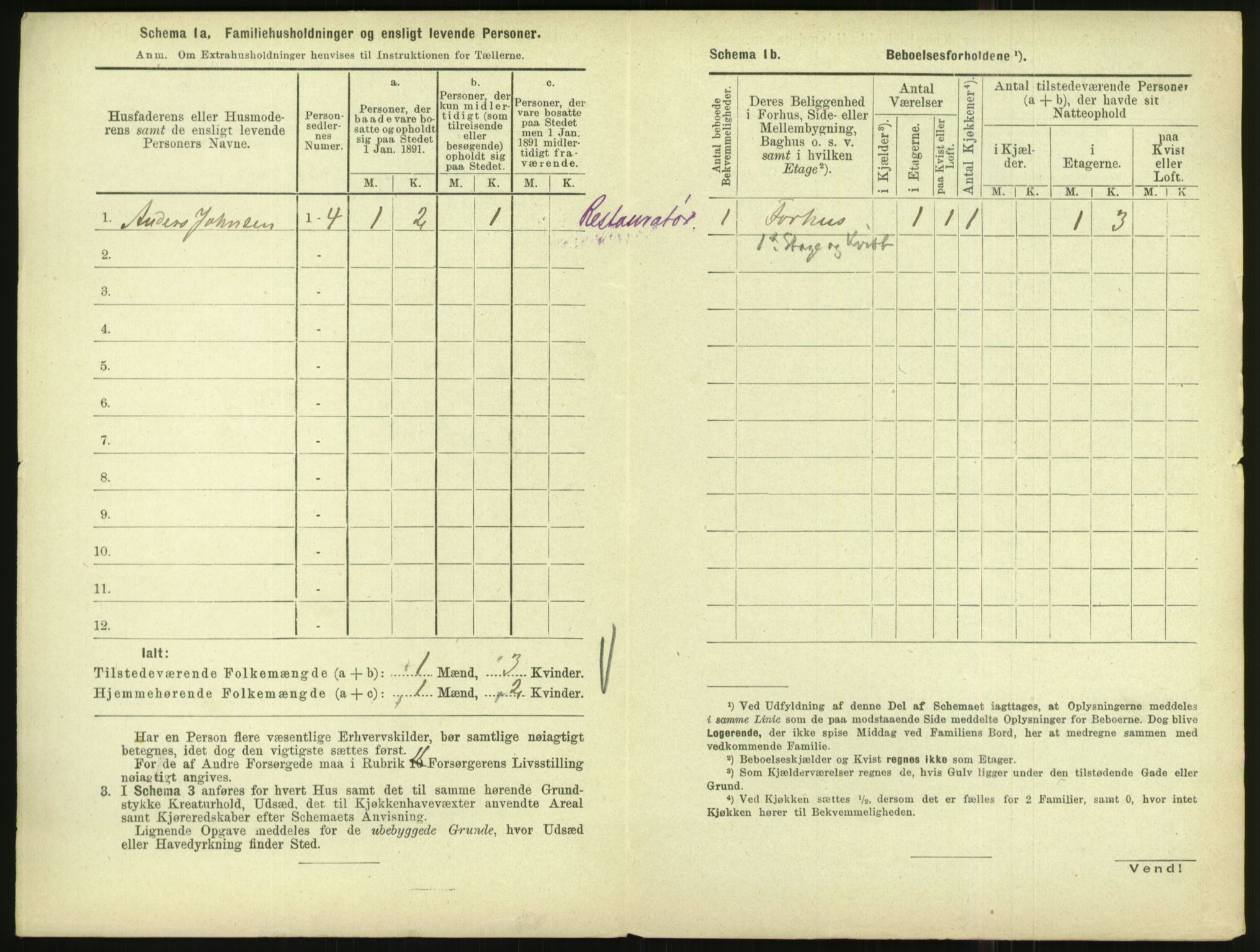 RA, 1891 census for 1001 Kristiansand, 1891, p. 2743