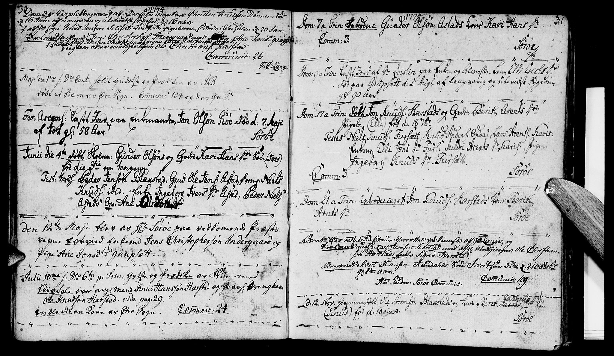 Ministerialprotokoller, klokkerbøker og fødselsregistre - Møre og Romsdal, AV/SAT-A-1454/584/L0962: Parish register (official) no. 584A02, 1765-1812, p. 30-31