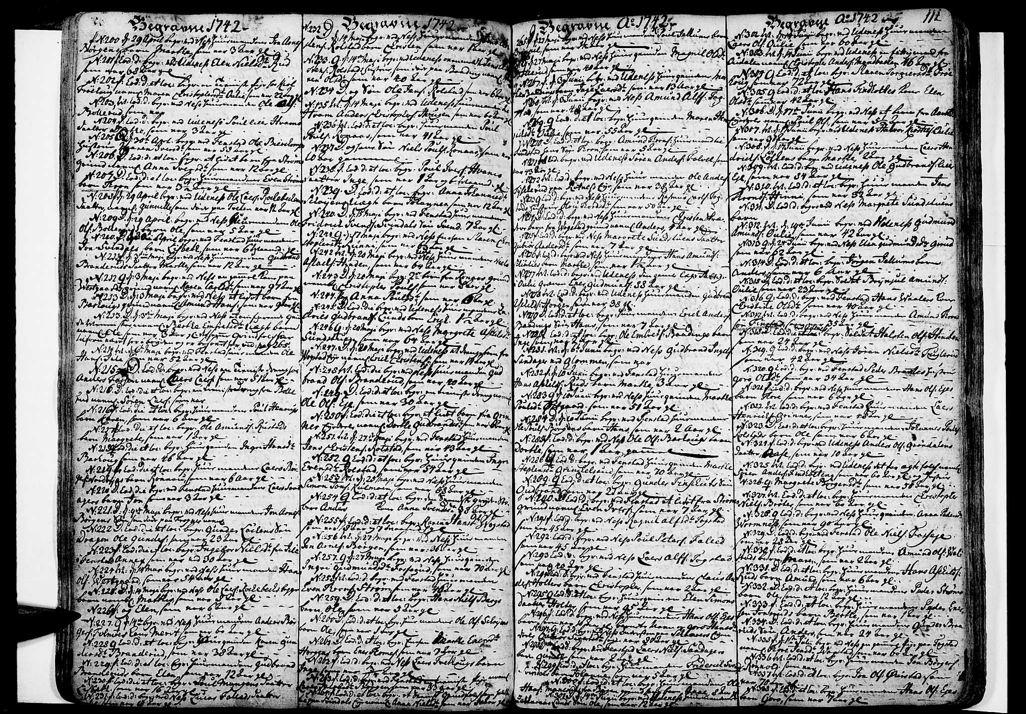 Nes prestekontor Kirkebøker, SAO/A-10410/F/Fa/L0003: Parish register (official) no. I 3, 1734-1781, p. 111
