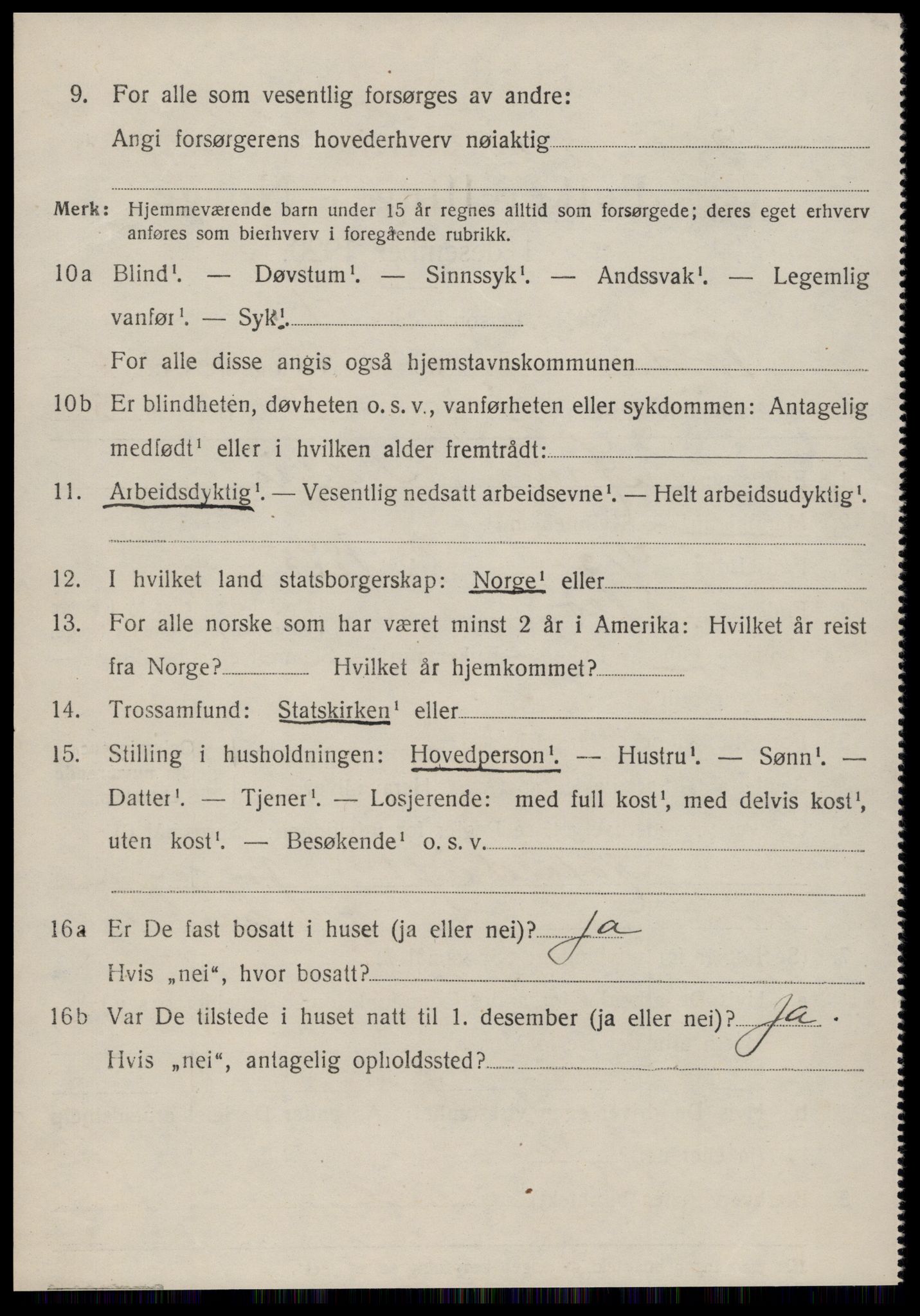 SAT, 1920 census for Volda, 1920, p. 3691