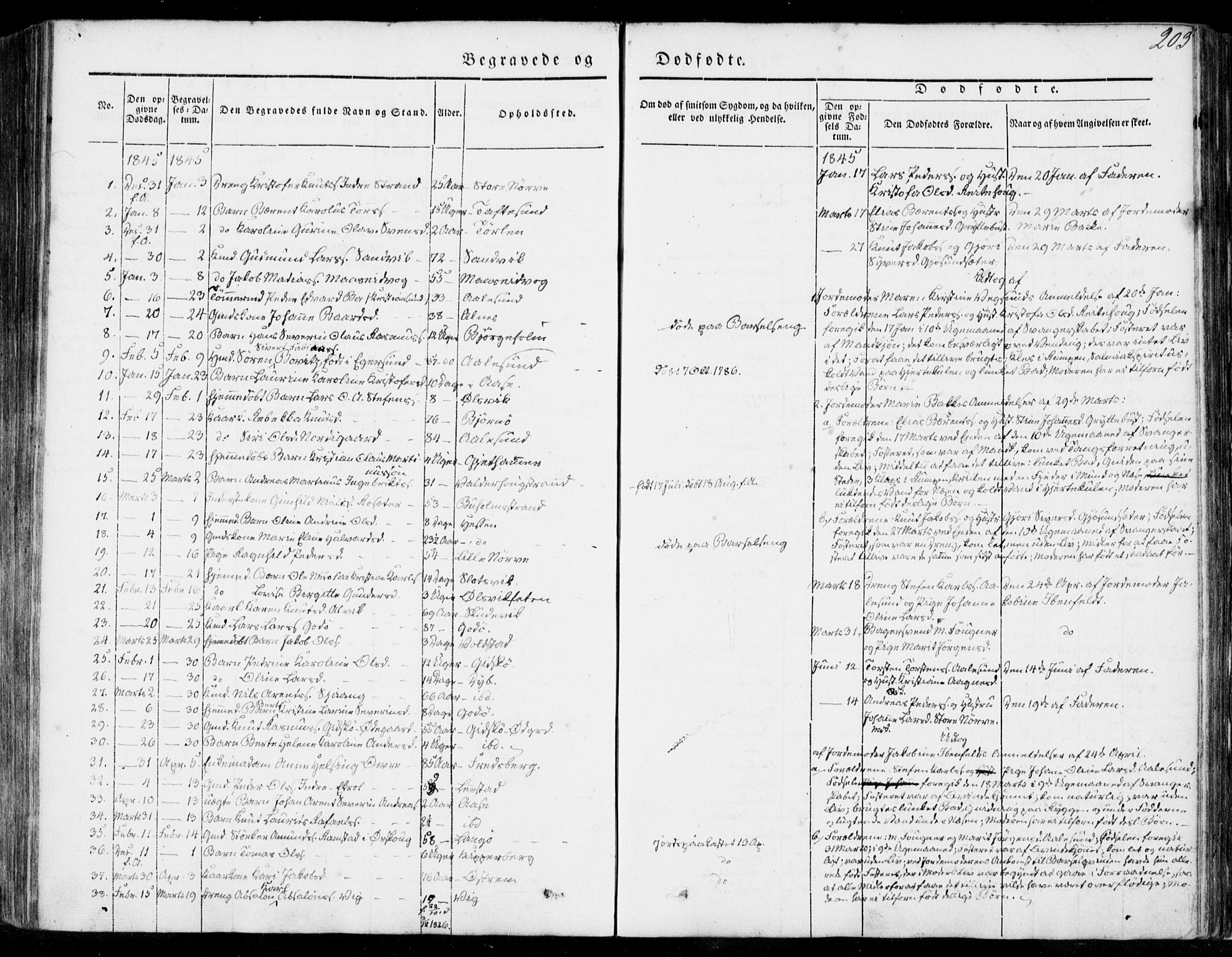 Ministerialprotokoller, klokkerbøker og fødselsregistre - Møre og Romsdal, SAT/A-1454/528/L0396: Parish register (official) no. 528A07, 1839-1847, p. 203