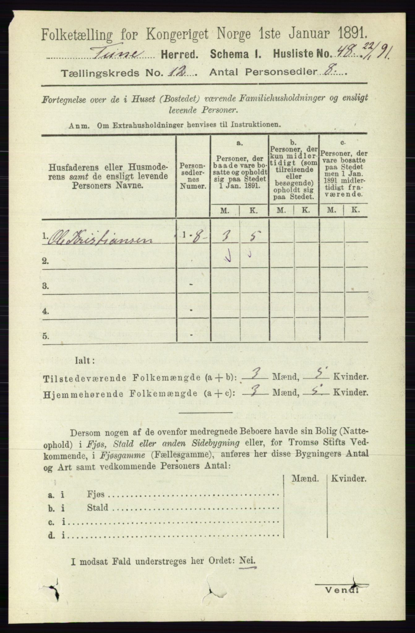 RA, 1891 census for 0130 Tune, 1891, p. 7209