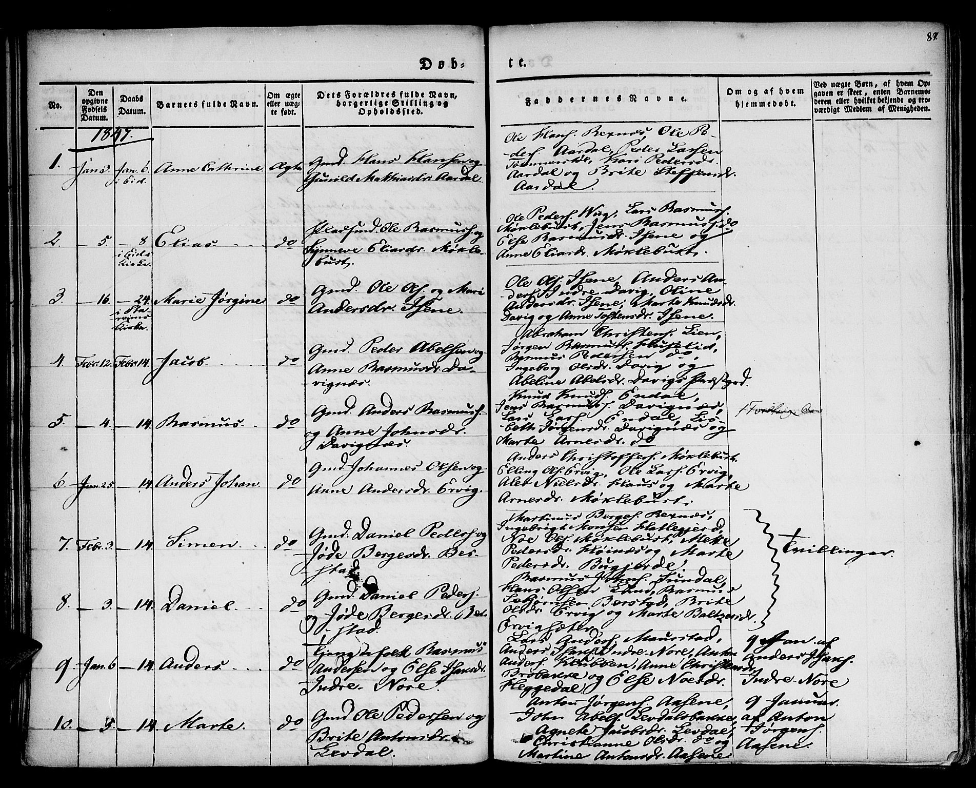 Davik sokneprestembete, AV/SAB-A-79701/H/Haa/Haaa/L0004: Parish register (official) no. A 4, 1830-1849, p. 87