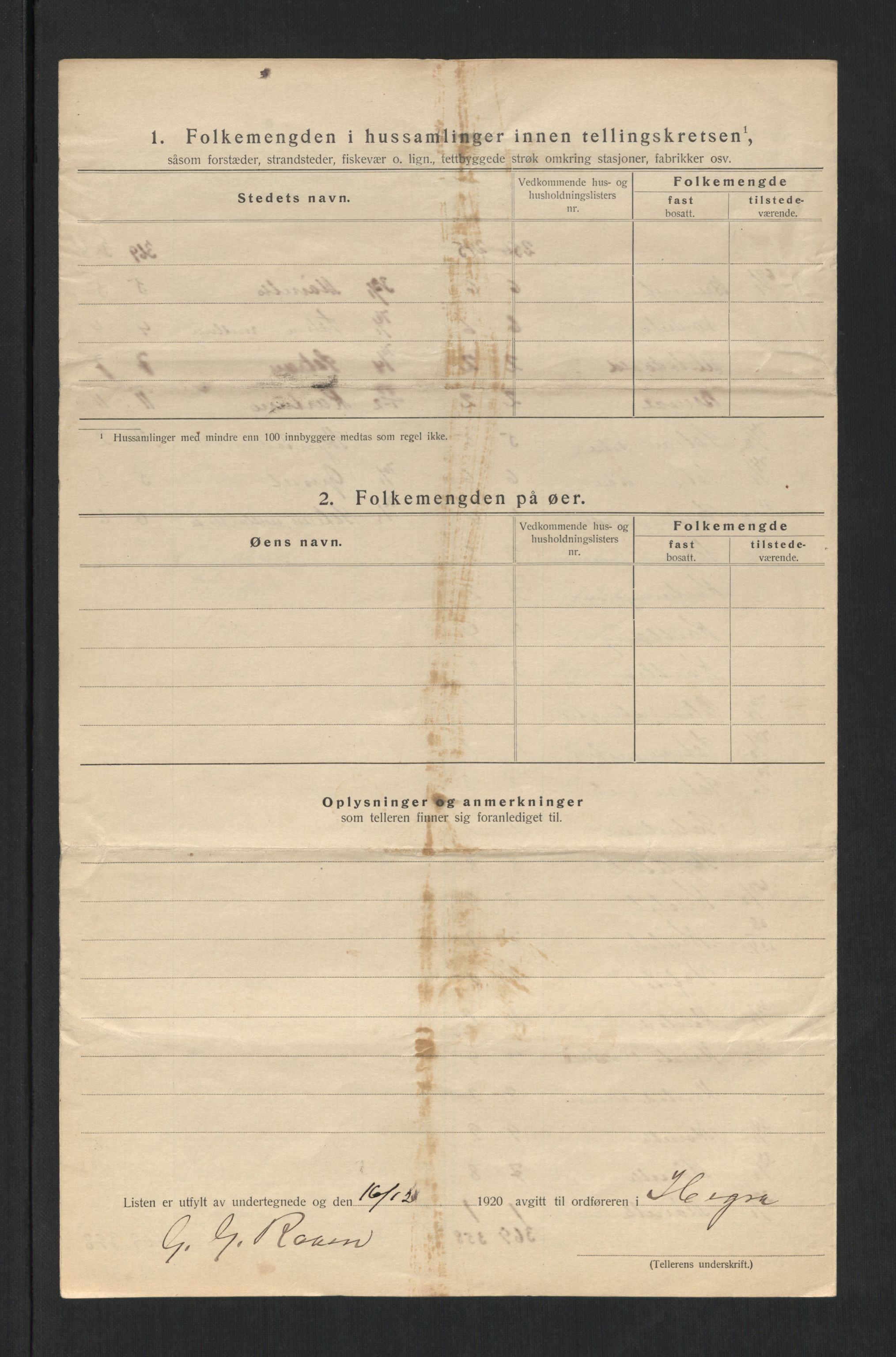 SAT, 1920 census for Hegra, 1920, p. 23