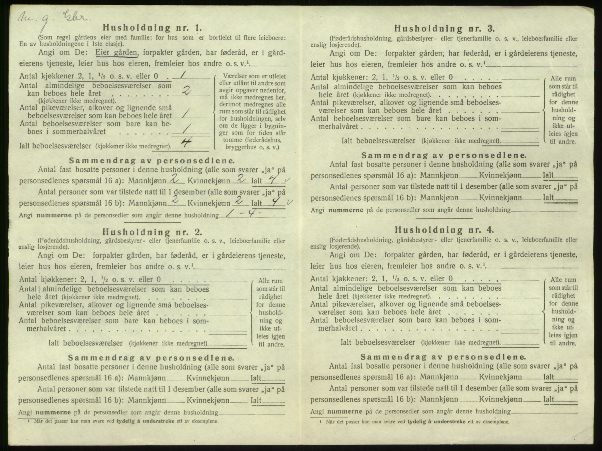 SAB, 1920 census for Hyllestad, 1920, p. 128