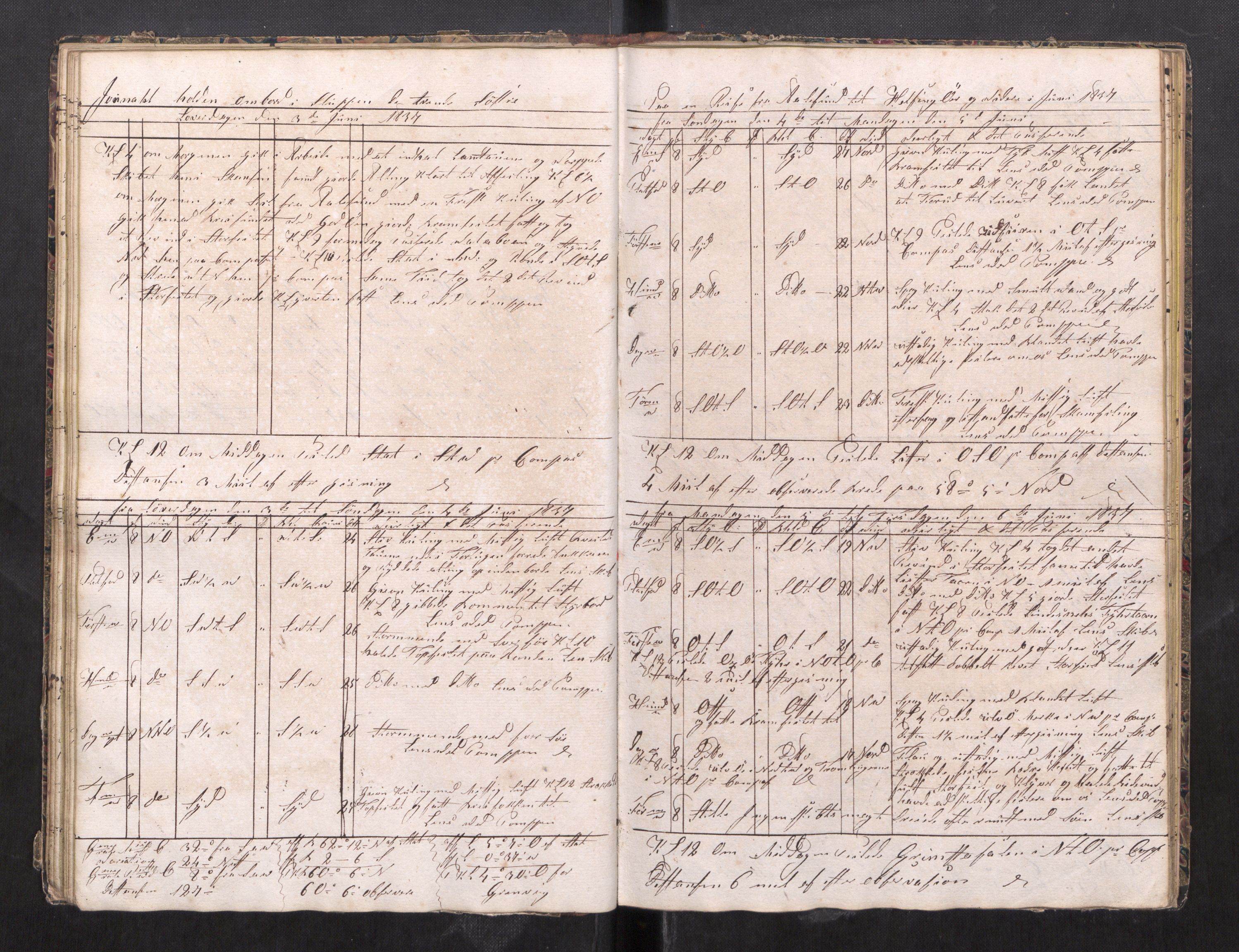 Kristiansund magistrat, SAT/A-0032/F/Fx/L0012: Journal for sluppen "Tvende søstre", "Oskar" og "Emanuel" av Ålesund, 1836-1839