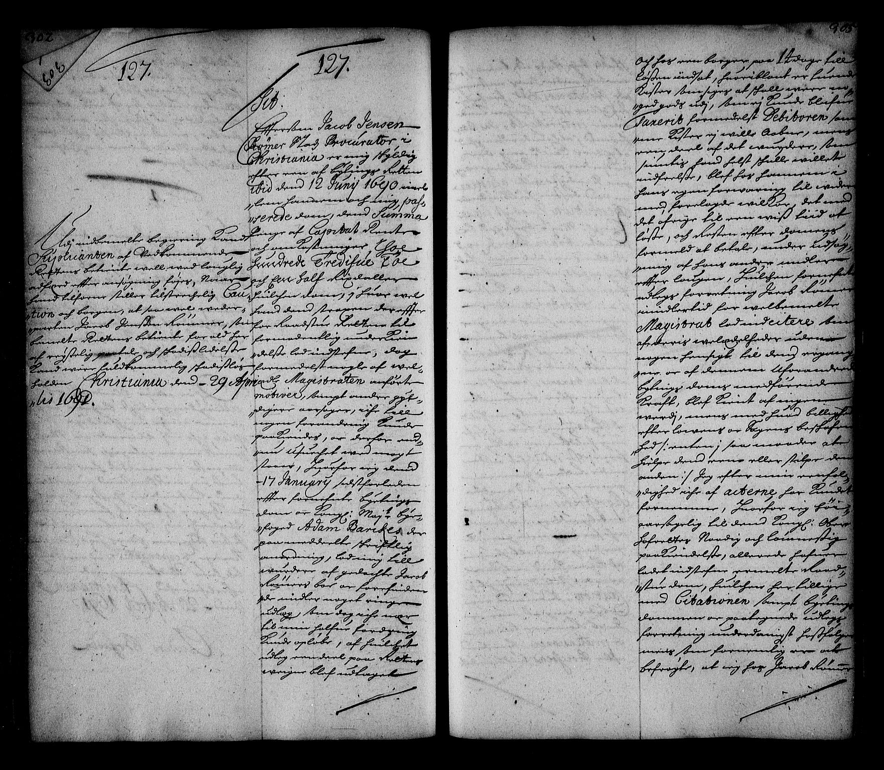 Stattholderembetet 1572-1771, RA/EA-2870/Ae/L0008: Supplikasjons- og resolusjonsprotokoll, 1691, p. 304-305