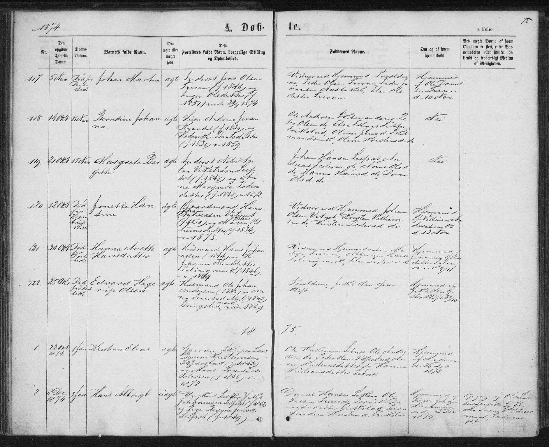 Ministerialprotokoller, klokkerbøker og fødselsregistre - Nordland, SAT/A-1459/852/L0739: Parish register (official) no. 852A09, 1866-1877, p. 72