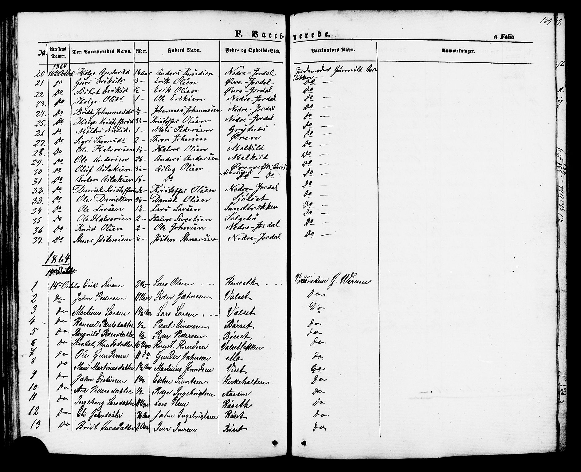 Ministerialprotokoller, klokkerbøker og fødselsregistre - Møre og Romsdal, AV/SAT-A-1454/588/L1004: Parish register (official) no. 588A01, 1854-1870, p. 139