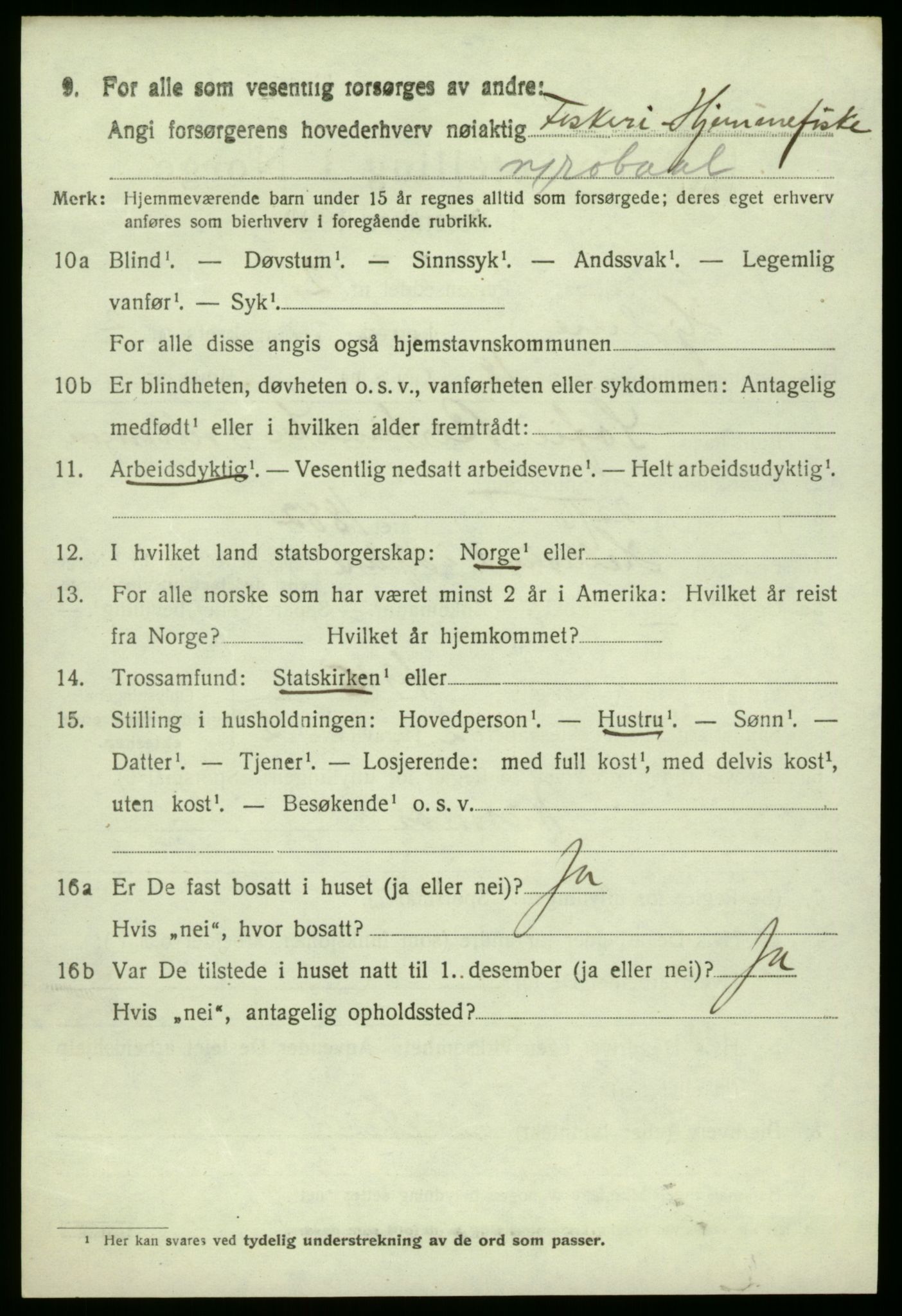 SAB, 1920 census for Hjelme, 1920, p. 1297