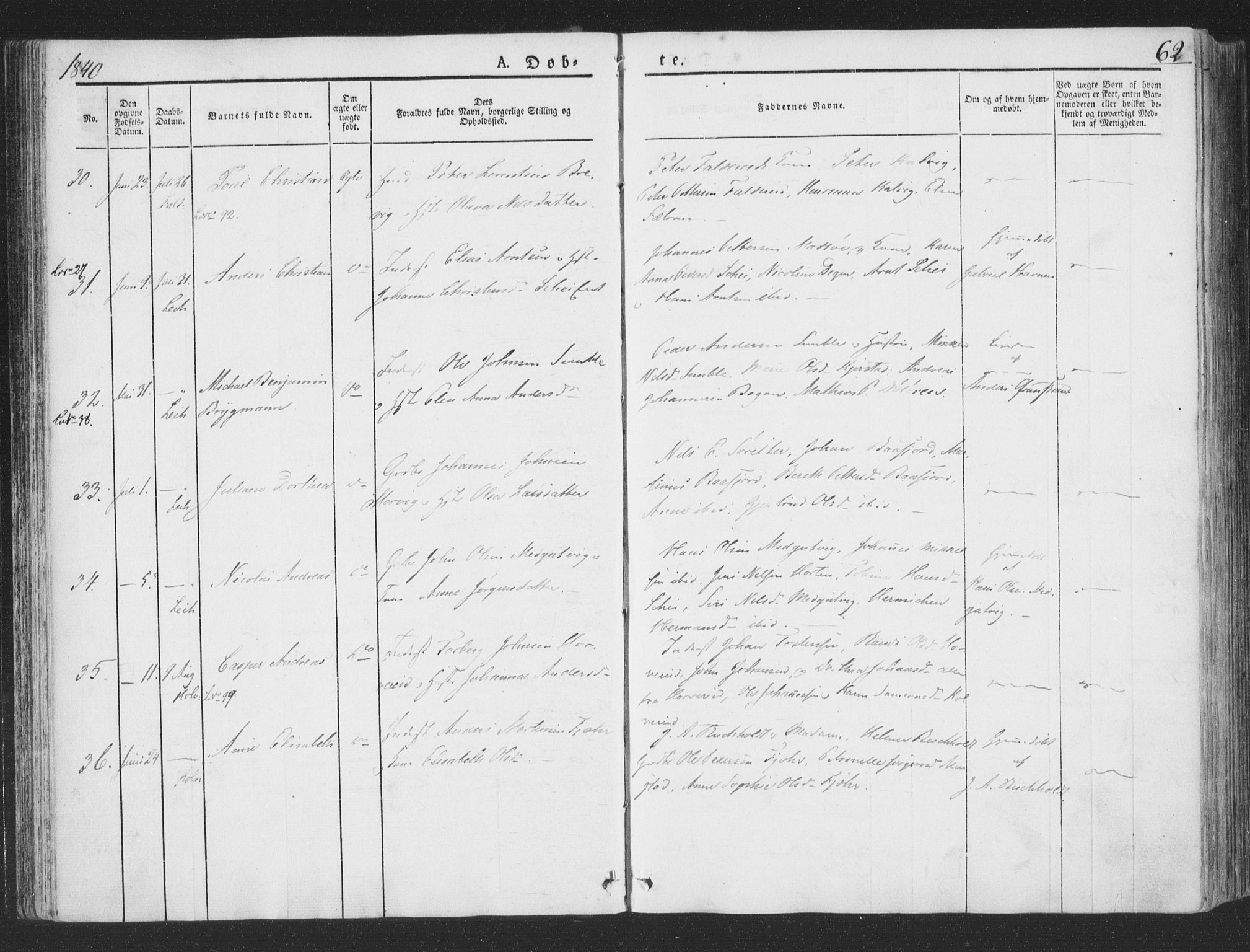 Ministerialprotokoller, klokkerbøker og fødselsregistre - Nord-Trøndelag, AV/SAT-A-1458/780/L0639: Parish register (official) no. 780A04, 1830-1844, p. 62