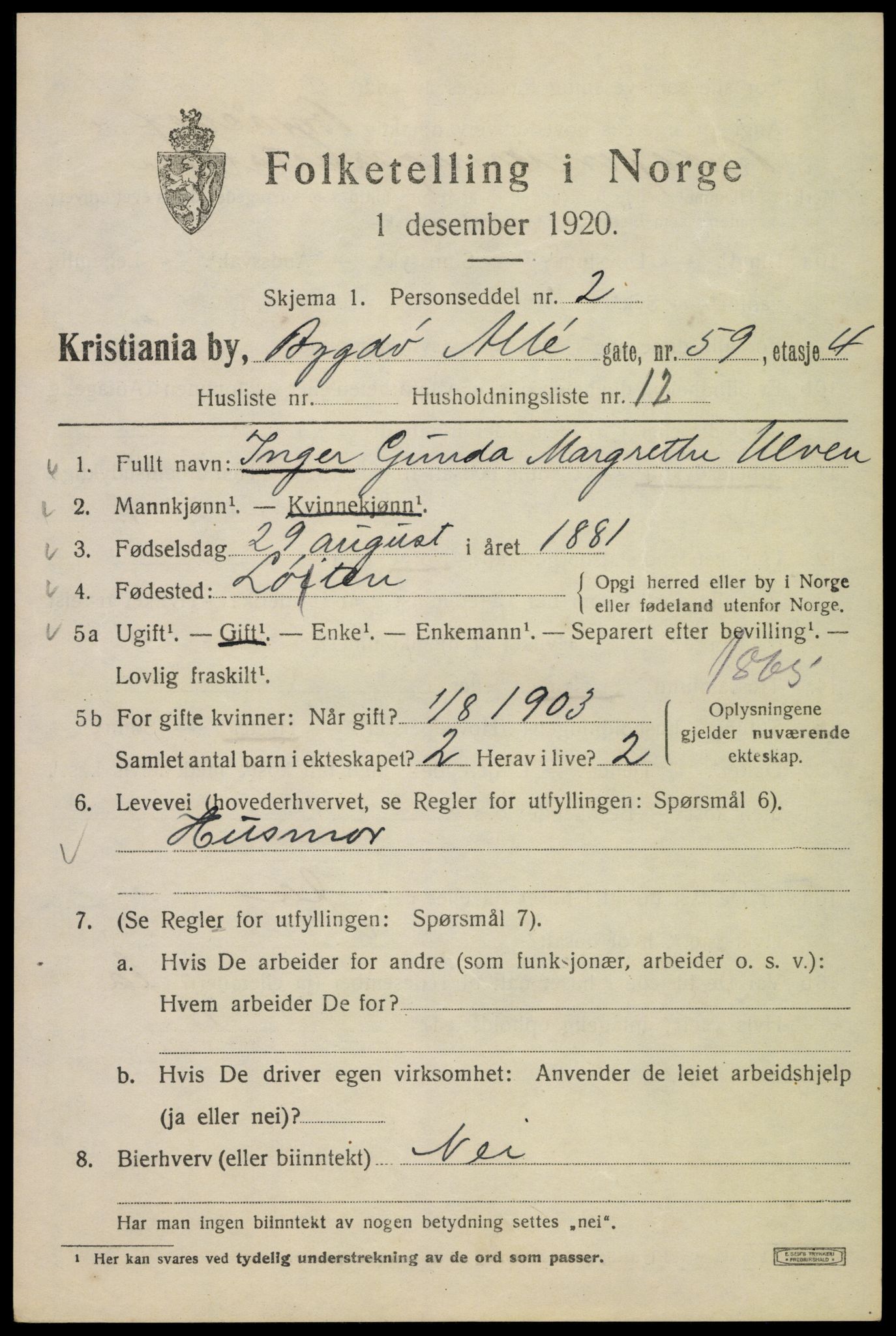 SAO, 1920 census for Kristiania, 1920, p. 179097