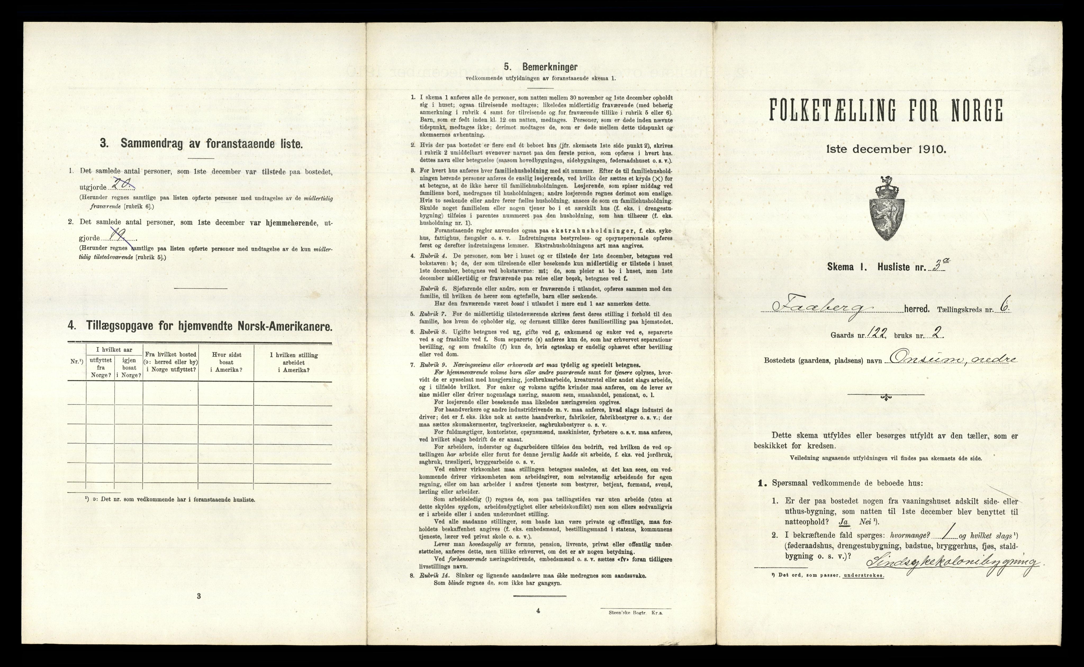 RA, 1910 census for Fåberg, 1910, p. 566