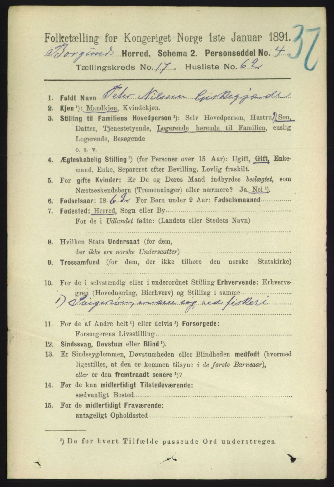 RA, 1891 census for 1531 Borgund, 1891, p. 5411