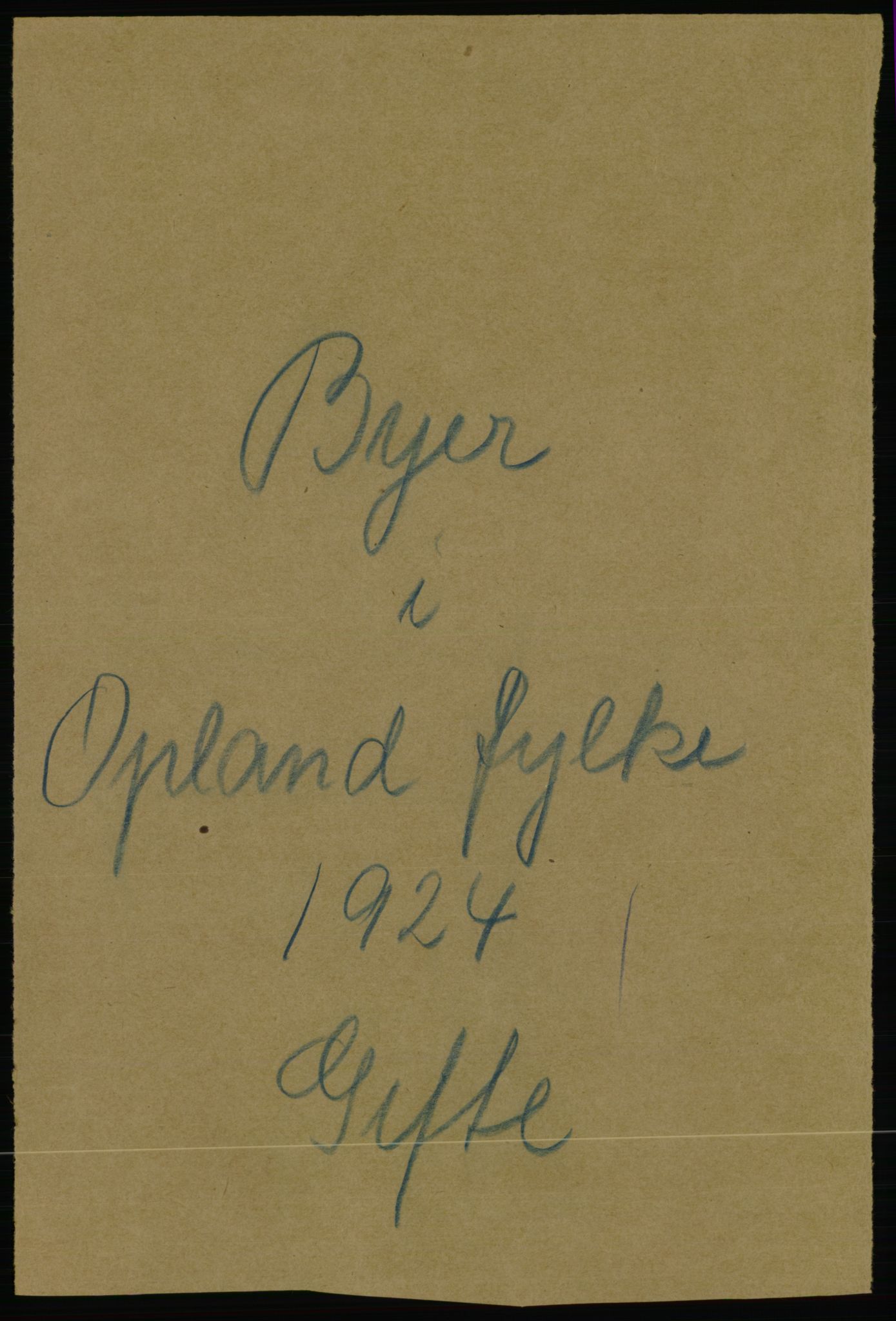 Statistisk sentralbyrå, Sosiodemografiske emner, Befolkning, AV/RA-S-2228/D/Df/Dfc/Dfcd/L0013: Oppland fylke: Gifte, døde, dødfødte. Bygder og byer., 1924, p. 1