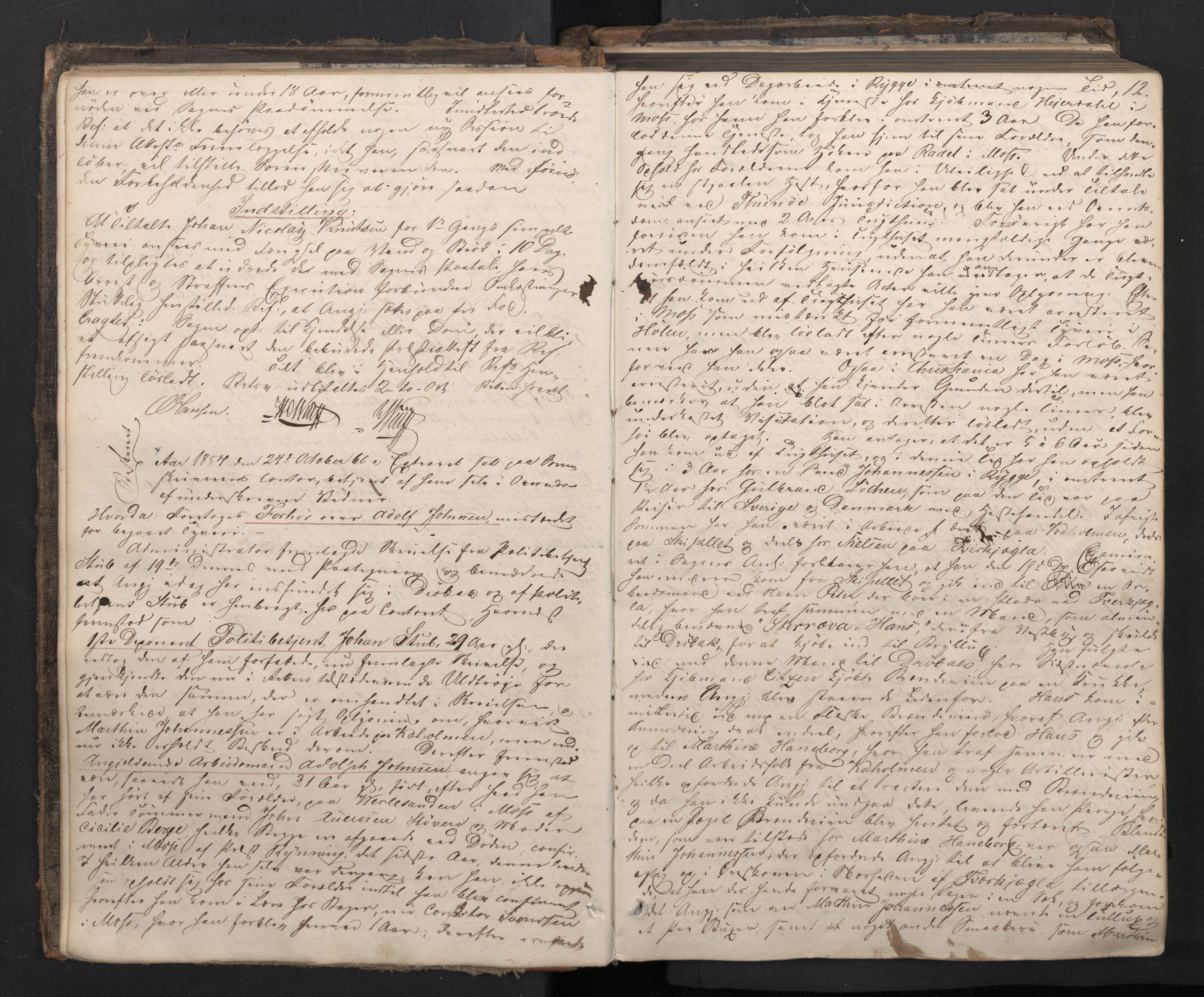 Follo sorenskriveri, AV/SAO-A-10274/F/Fc/Fca/L0009: Ekstrarettsprotokoll, 1854-1864, p. 11b-12a