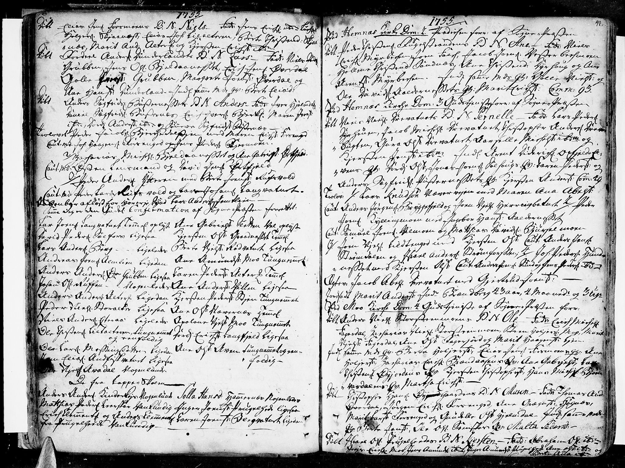 Ministerialprotokoller, klokkerbøker og fødselsregistre - Nordland, SAT/A-1459/825/L0348: Parish register (official) no. 825A04, 1752-1788, p. 42