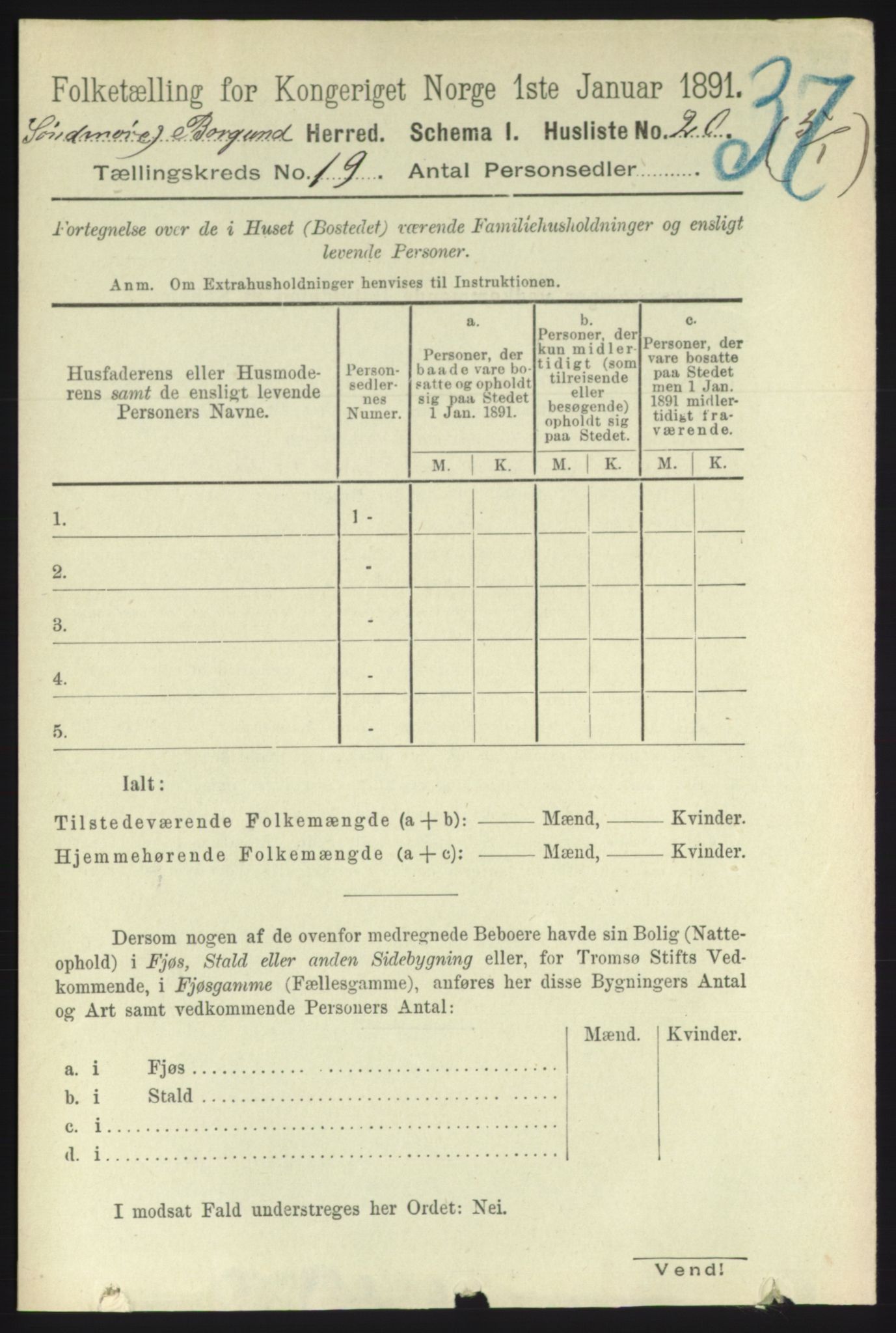 RA, 1891 census for 1531 Borgund, 1891, p. 5962