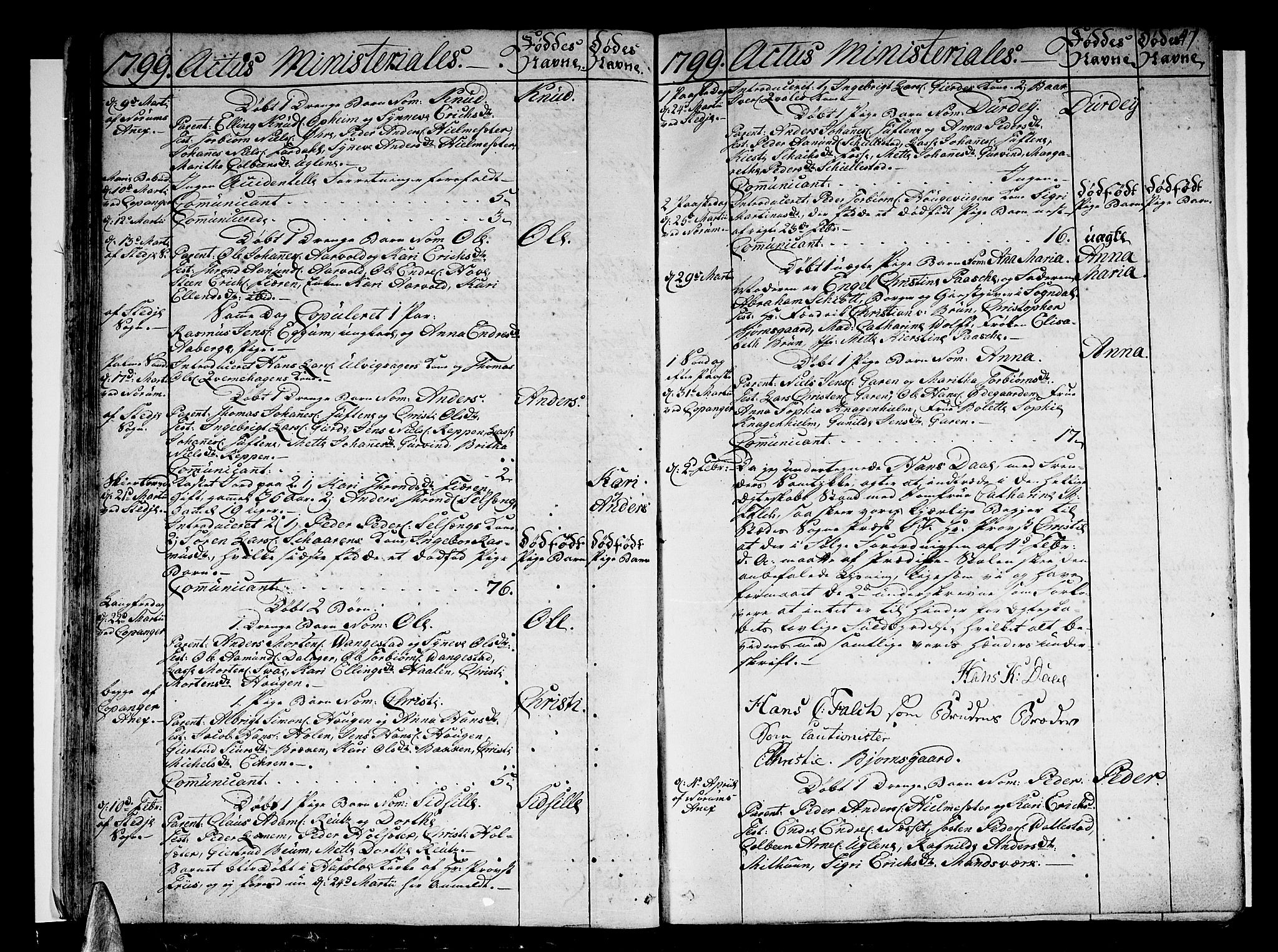 Sogndal sokneprestembete, AV/SAB-A-81301/H/Haa/Haaa/L0008: Parish register (official) no. A 8, 1795-1809, p. 47