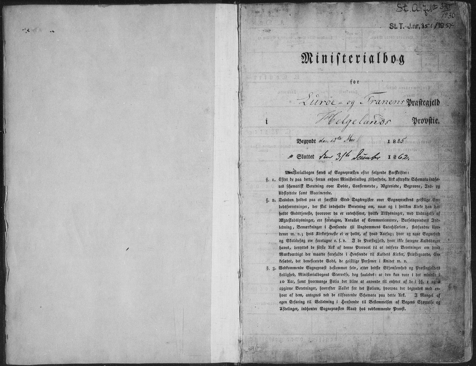 Ministerialprotokoller, klokkerbøker og fødselsregistre - Nordland, SAT/A-1459/839/L0565: Parish register (official) no. 839A02, 1825-1862