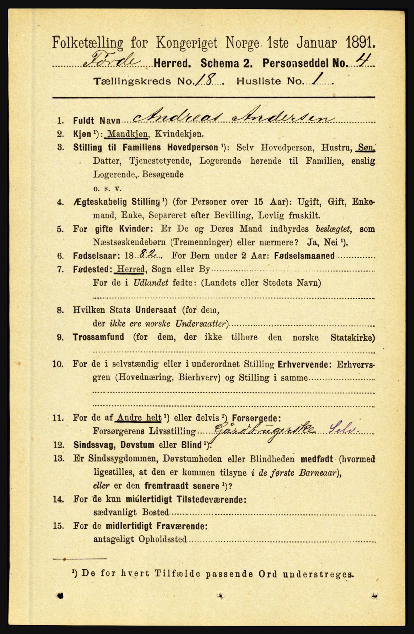 RA, 1891 census for 1432 Førde, 1891, p. 6371