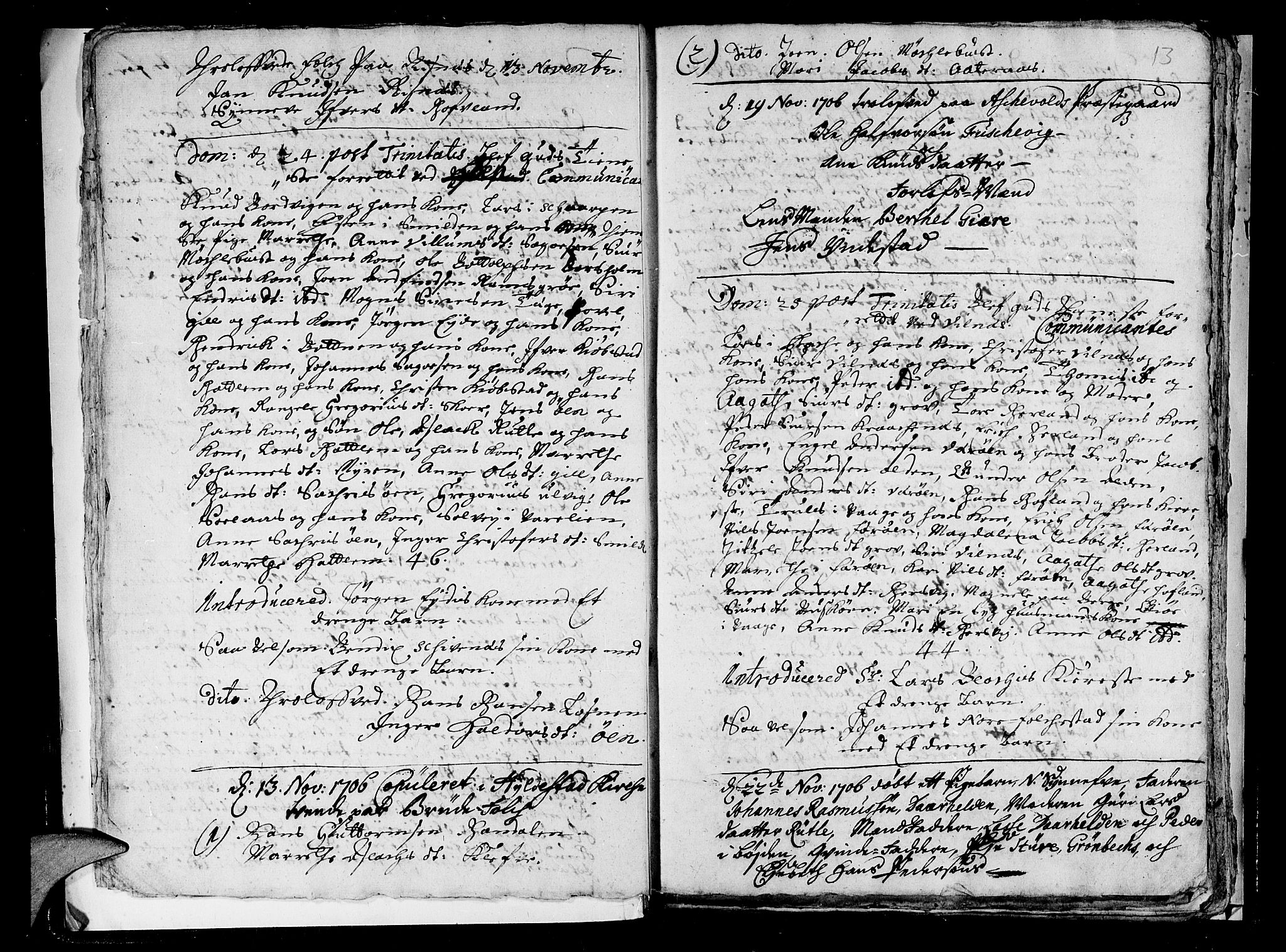 Askvoll sokneprestembete, AV/SAB-A-79501/H/Haa/Haaa/L0001: Parish register (official) no. A 1, 1706-1711, p. 13