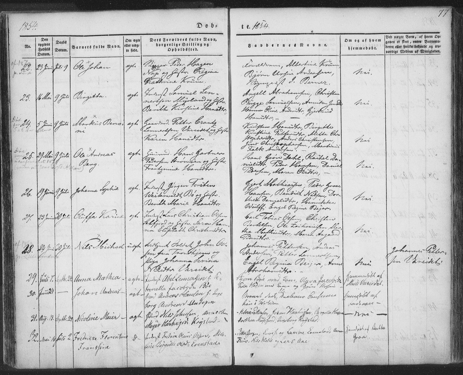 Ministerialprotokoller, klokkerbøker og fødselsregistre - Nordland, AV/SAT-A-1459/885/L1202: Parish register (official) no. 885A03, 1838-1859, p. 77