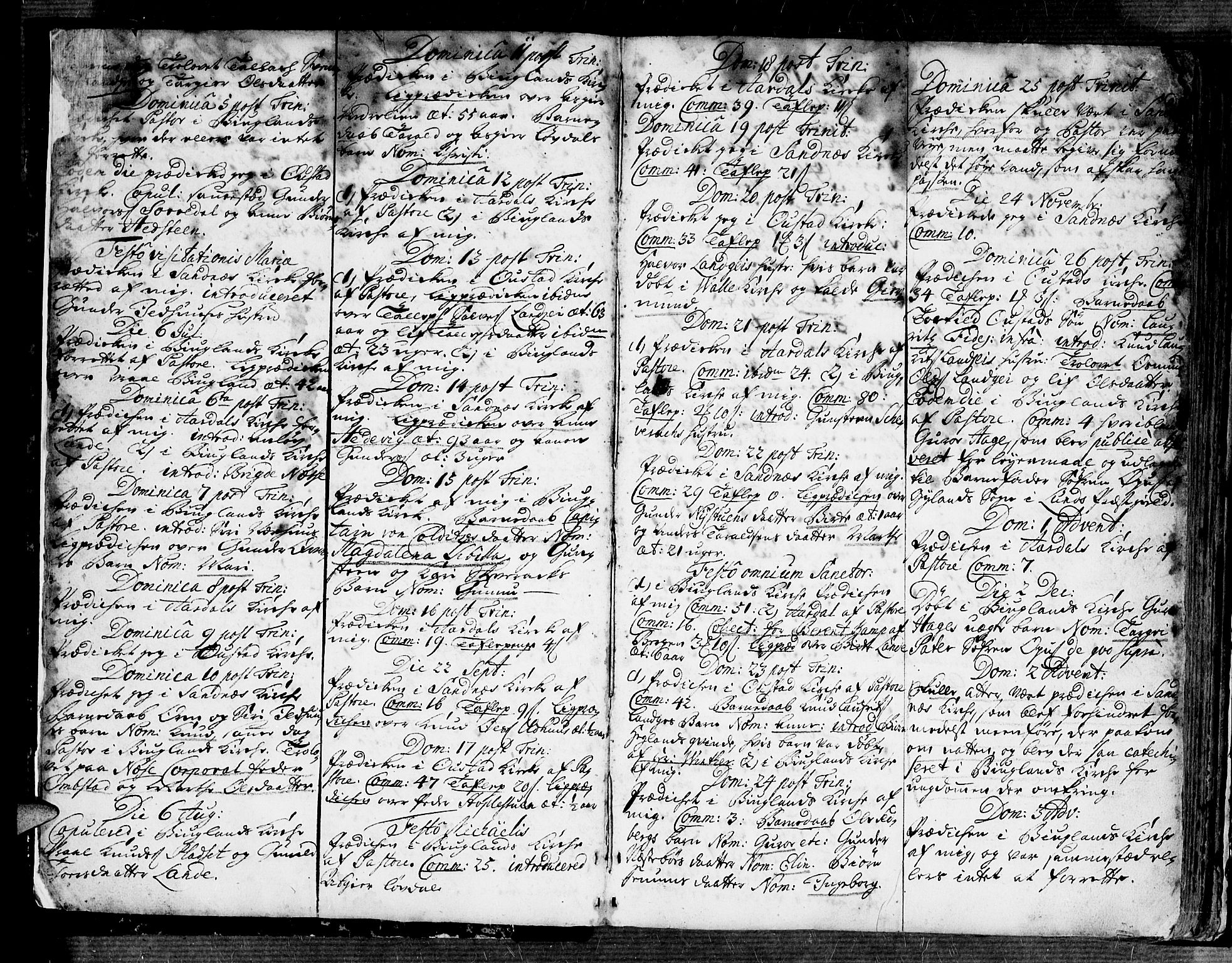 Bygland sokneprestkontor, AV/SAK-1111-0006/F/Fa/Fab/L0001: Parish register (official) no. A 1, 1725-1766, p. 6-7