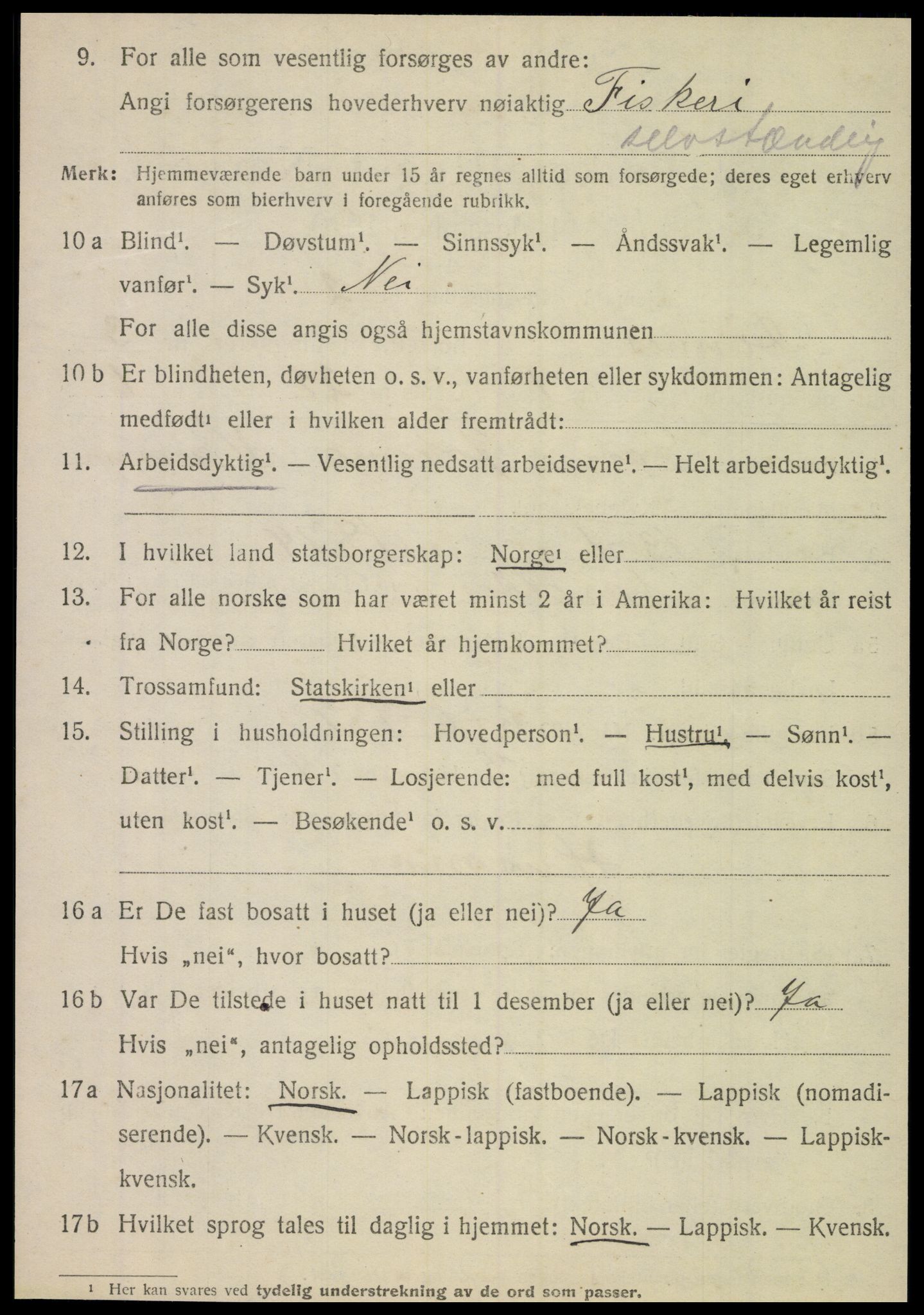 SAT, 1920 census for Dønnes, 1920, p. 1681