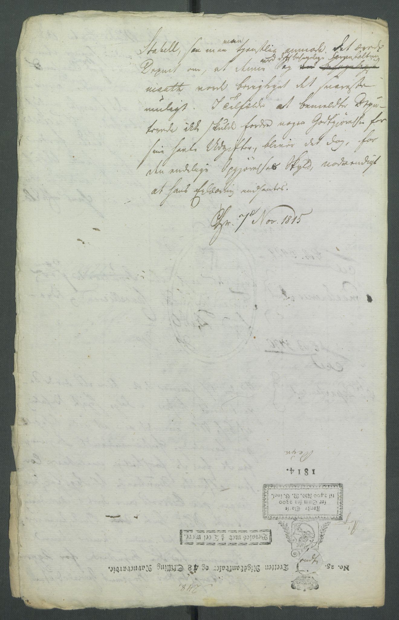 5. departement for finans-, handels- og tollfaget, AV/RA-S-3893/C/Cb/L0014: Regninger fra Riksforsamlingens deputerede, 1814, p. 64