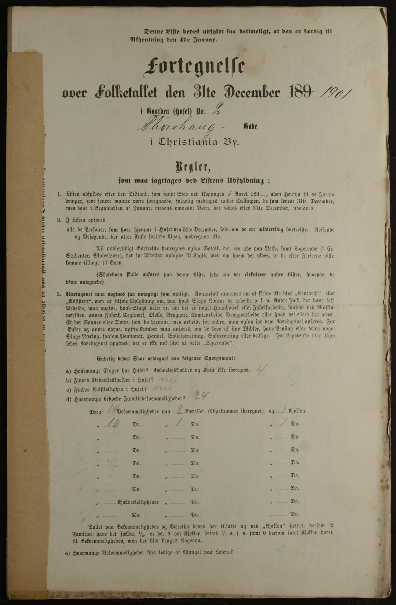 OBA, Municipal Census 1901 for Kristiania, 1901, p. 17586