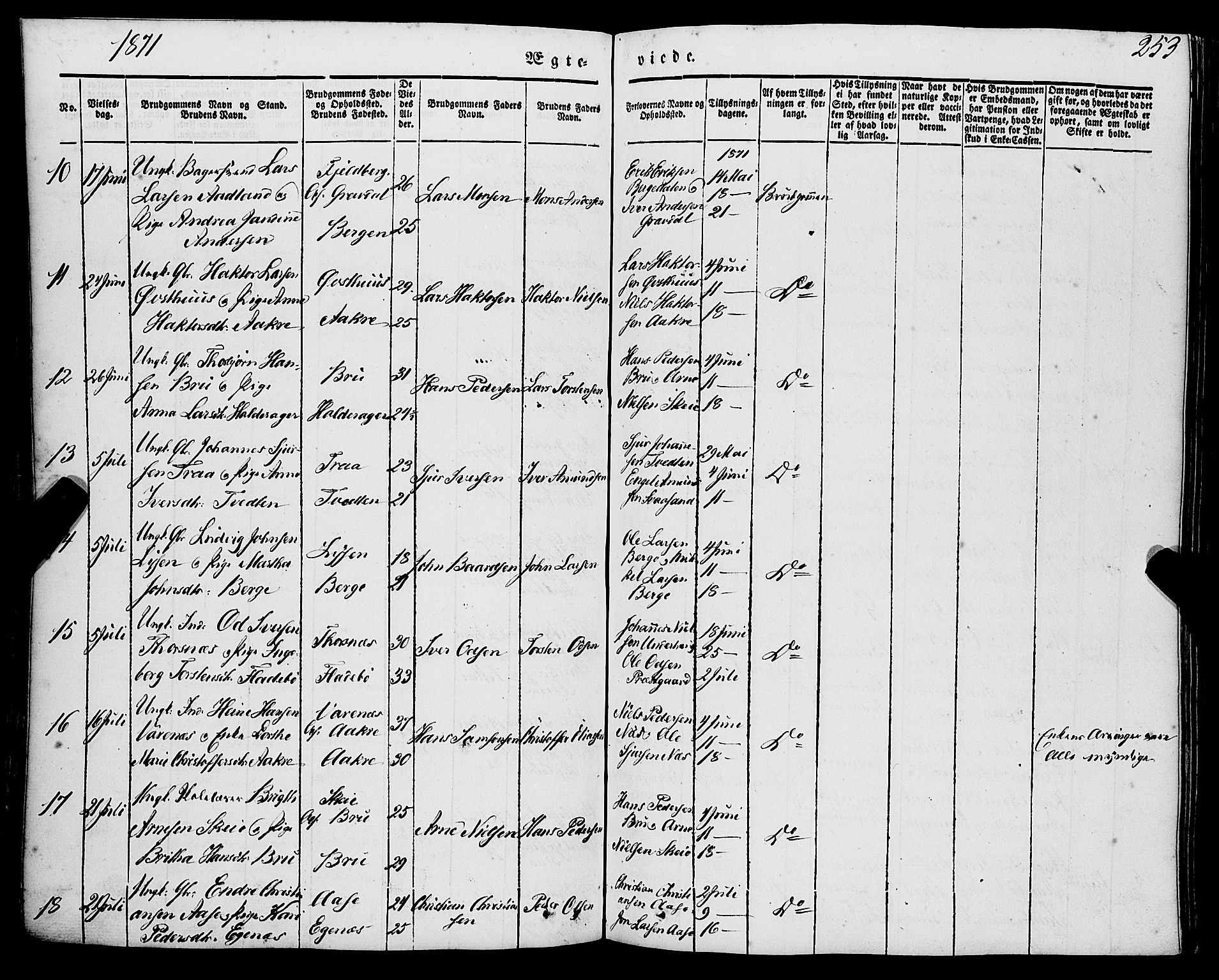 Strandebarm sokneprestembete, AV/SAB-A-78401/H/Haa: Parish register (official) no. A 7, 1844-1872, p. 253