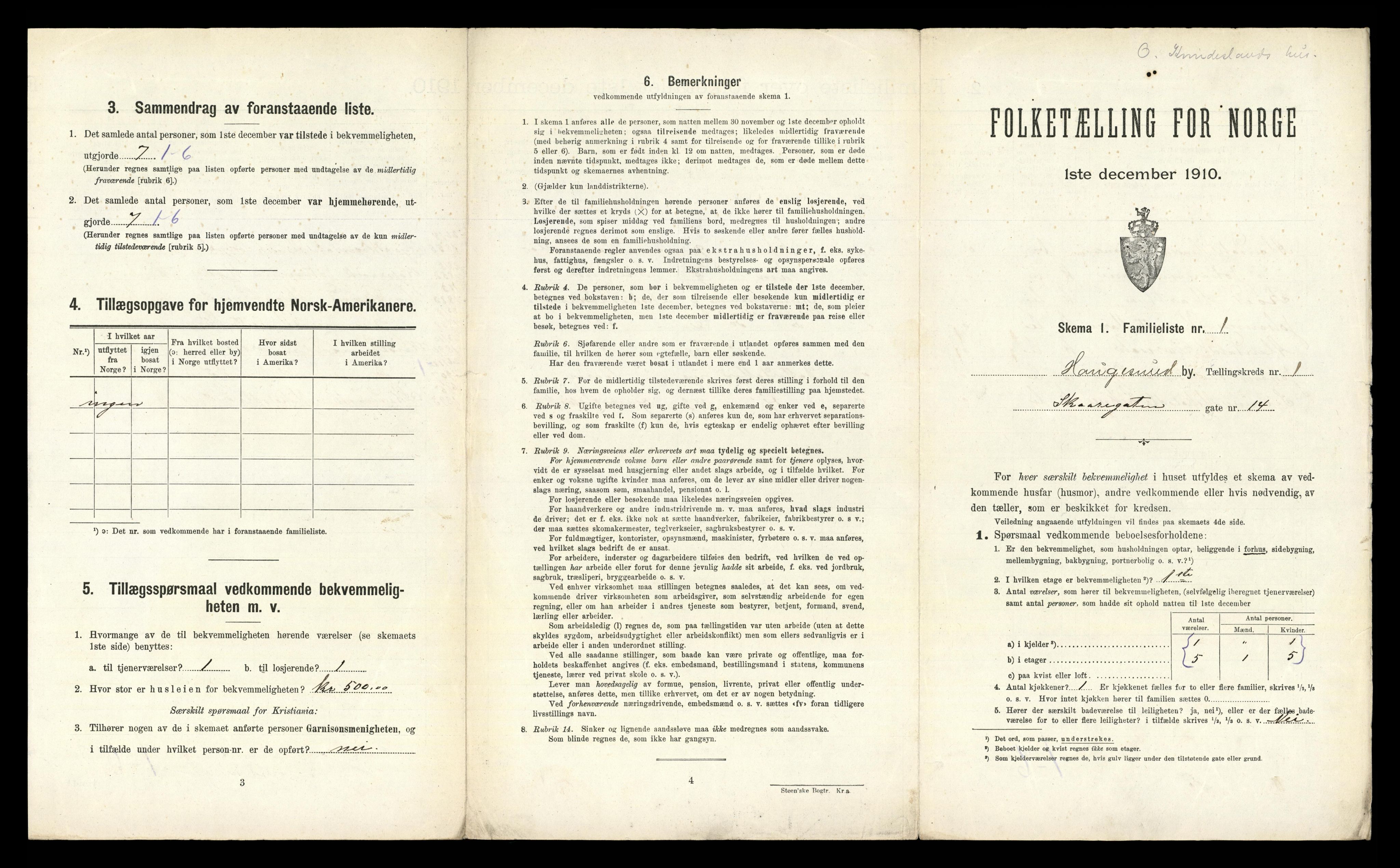 RA, 1910 census for Haugesund, 1910, p. 814