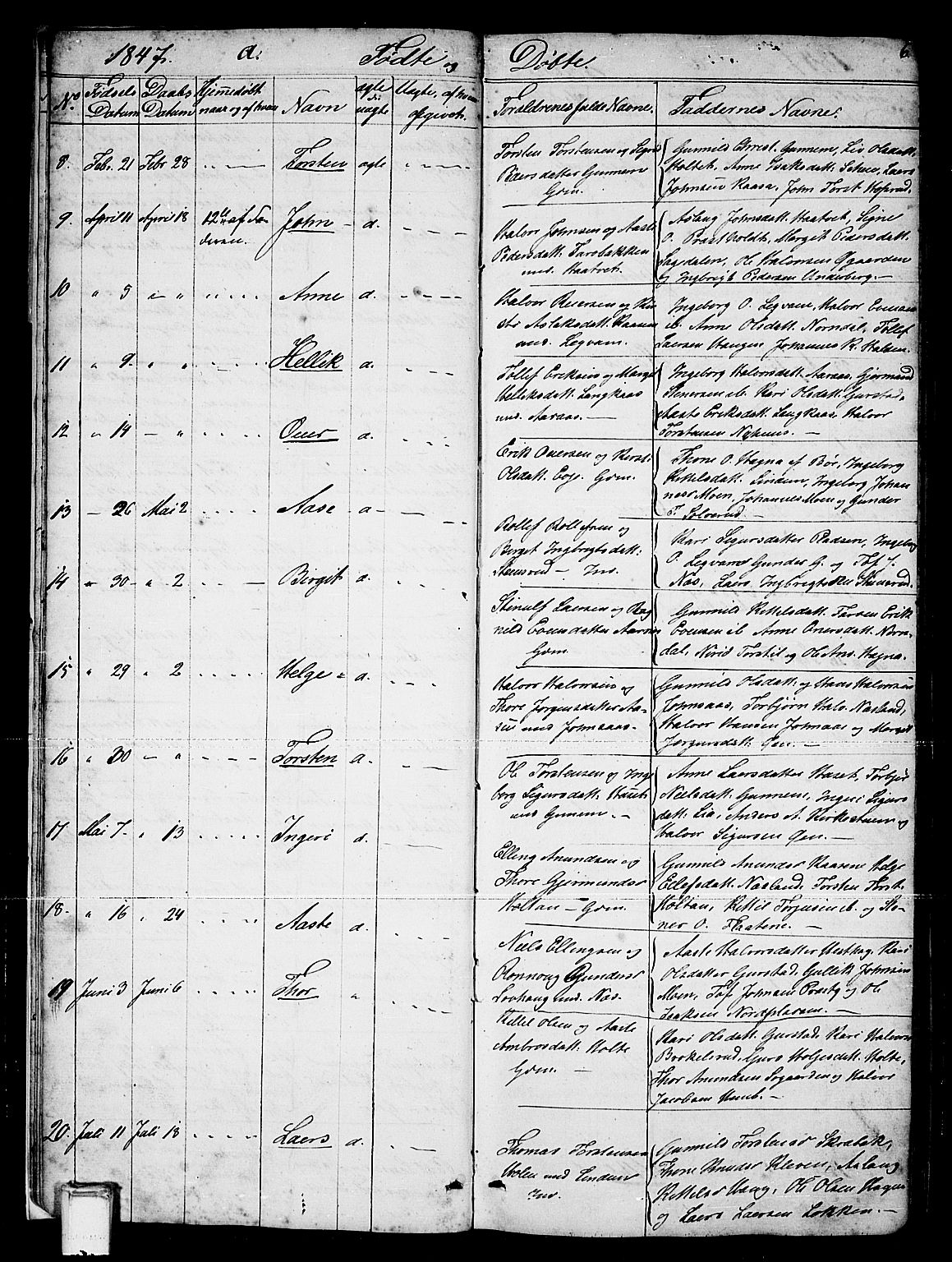 Sauherad kirkebøker, AV/SAKO-A-298/G/Gb/L0001: Parish register (copy) no. II 1, 1845-1865, p. 6