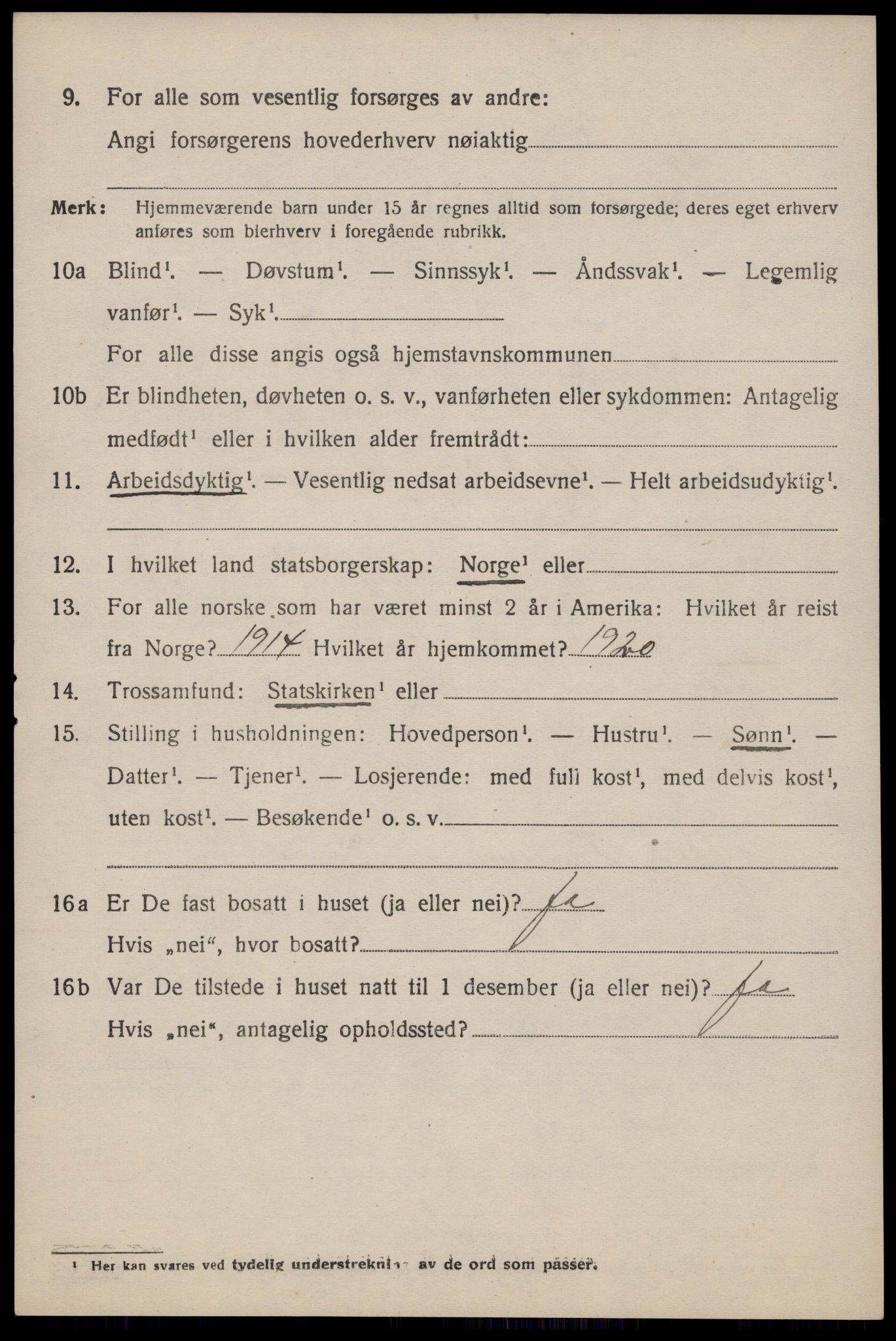 SAST, 1920 census for Suldal, 1920, p. 821